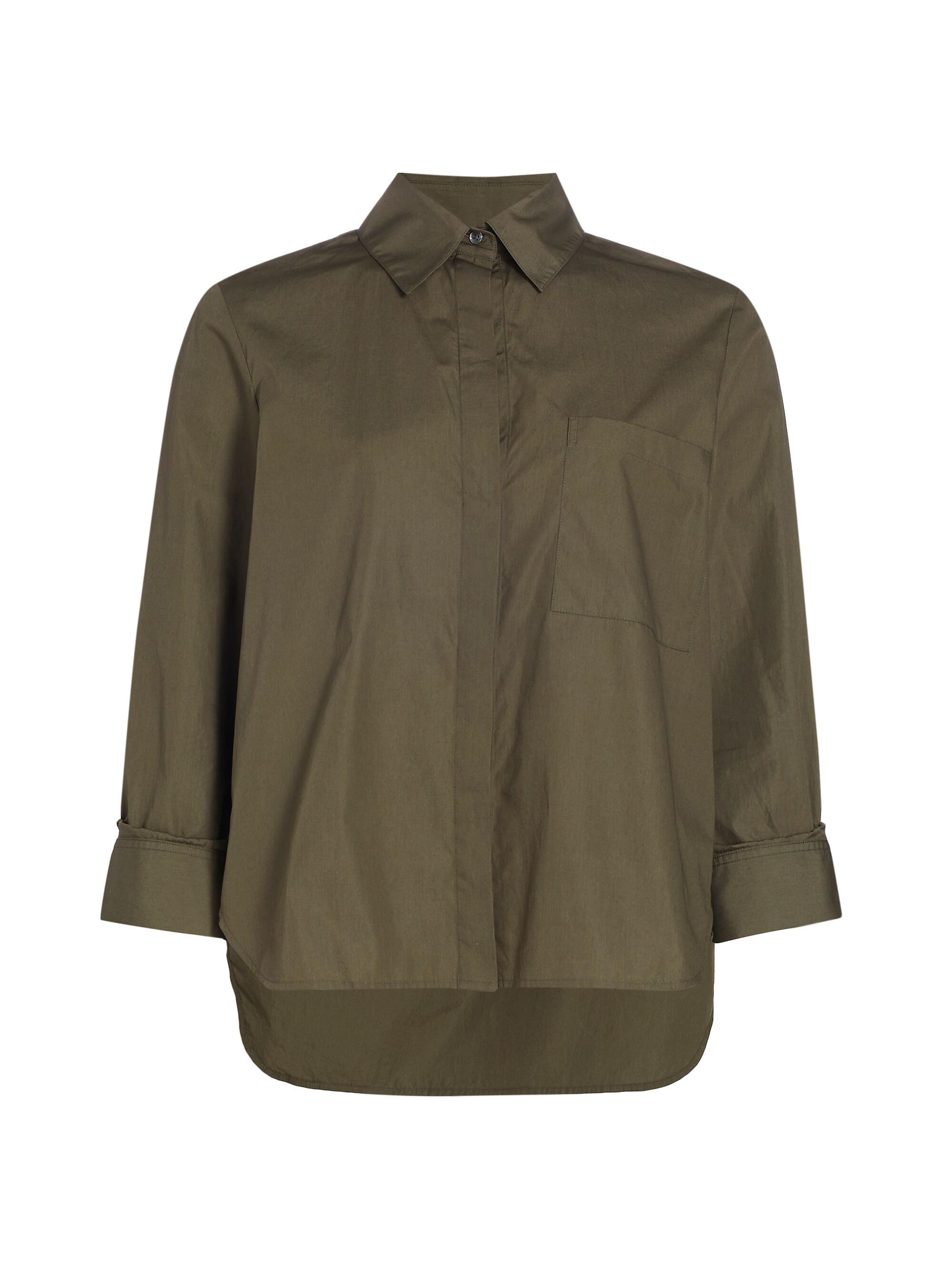 TWP Women's Boyfriend Cotton Shirt - Jungle Green