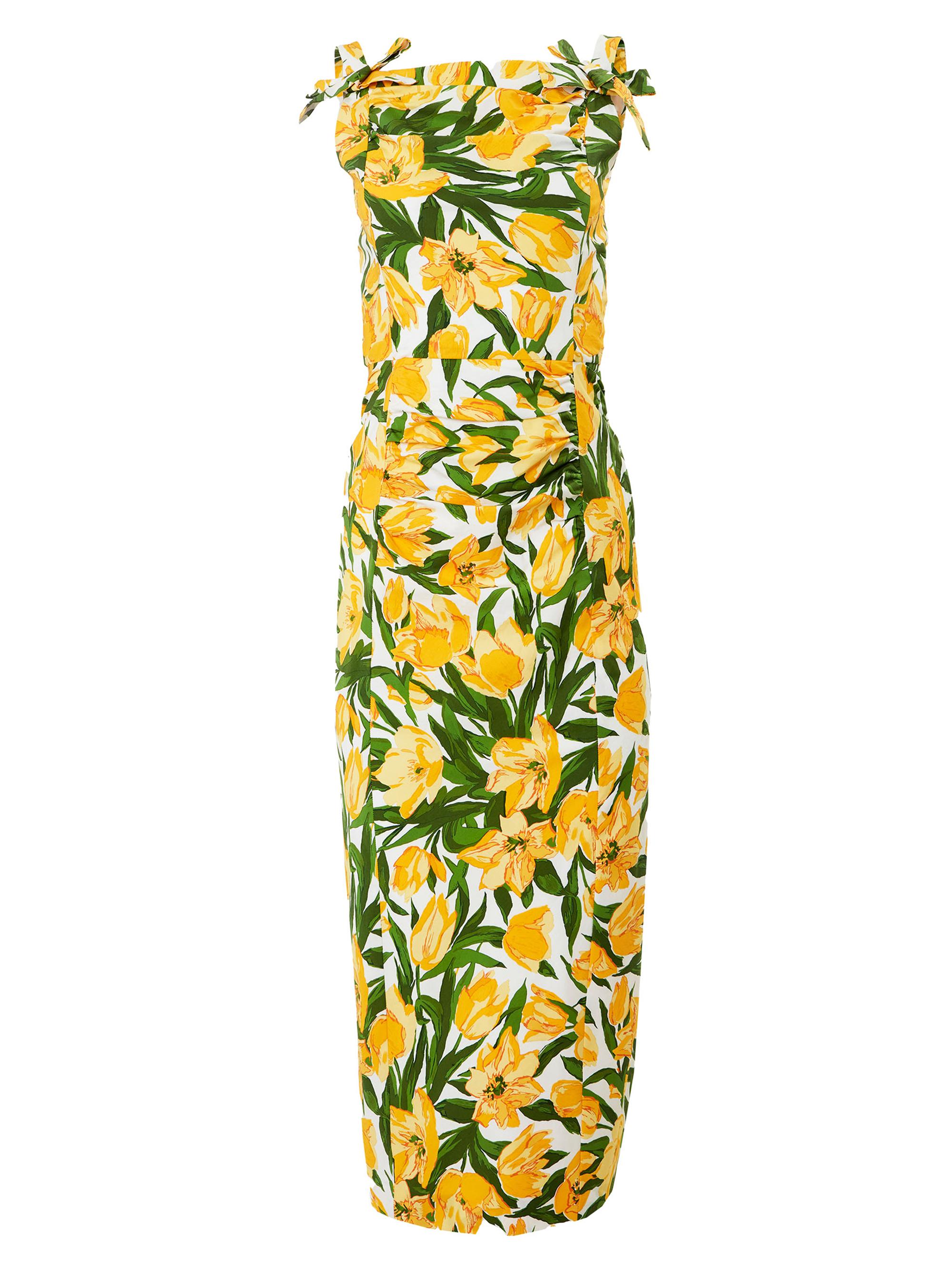 Carolina Herrera Women's Floral Bow-Strap Midi-Dress - White Multi