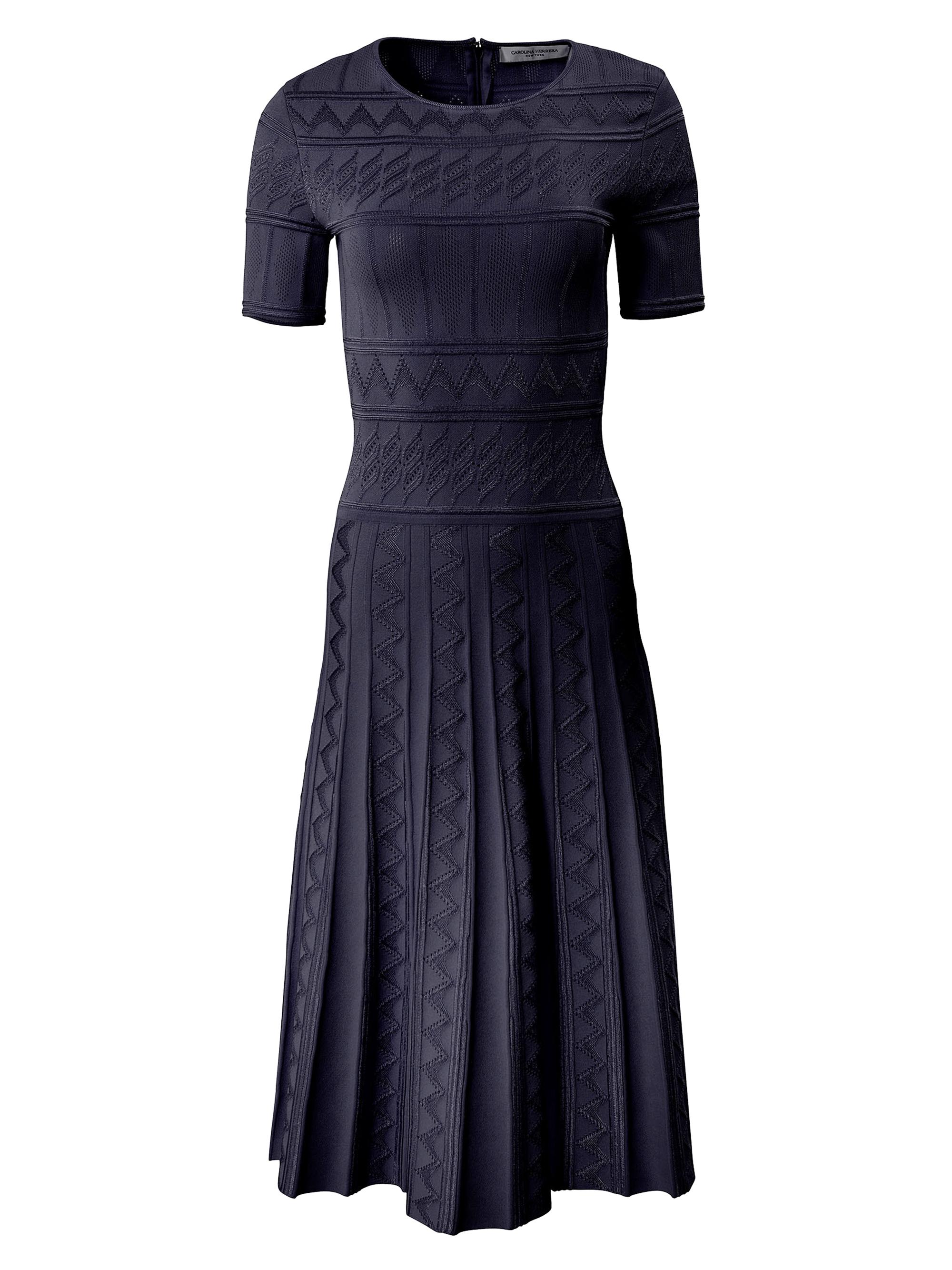 Carolina Herrera Women's Geometric Pointelle Knit Midi-Dress - Midnight