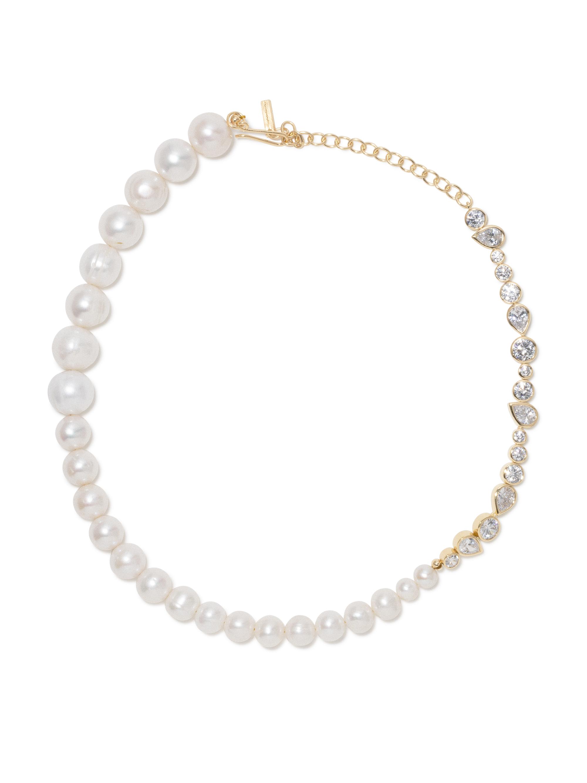 Completedworks Women's The Temporal Anomaly 18K Gold-Plated, Freshwater Pearl & Cubic Zirconia Necklace - Gold