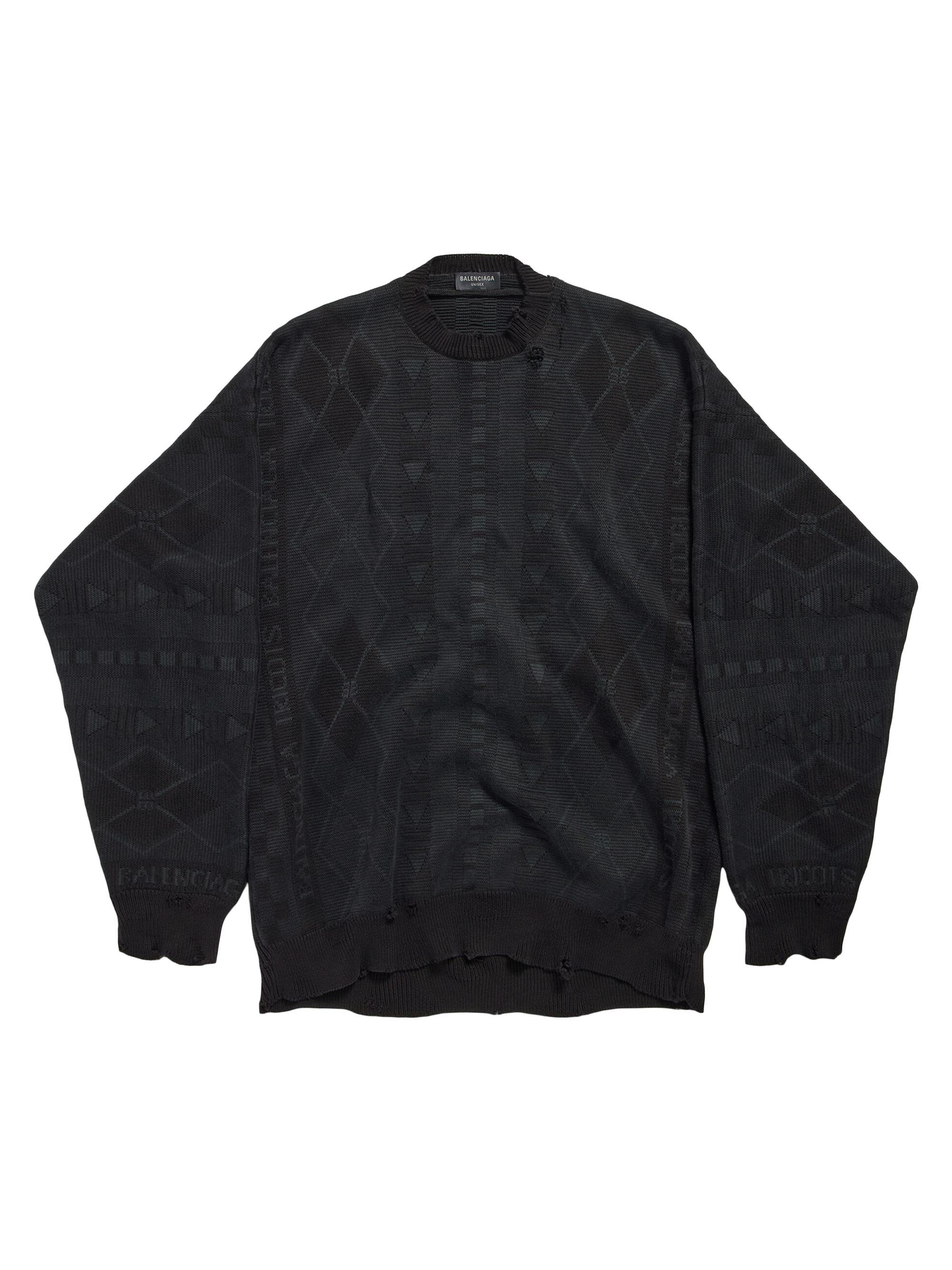 Balenciaga Men's Jacquard Sweater - Black
