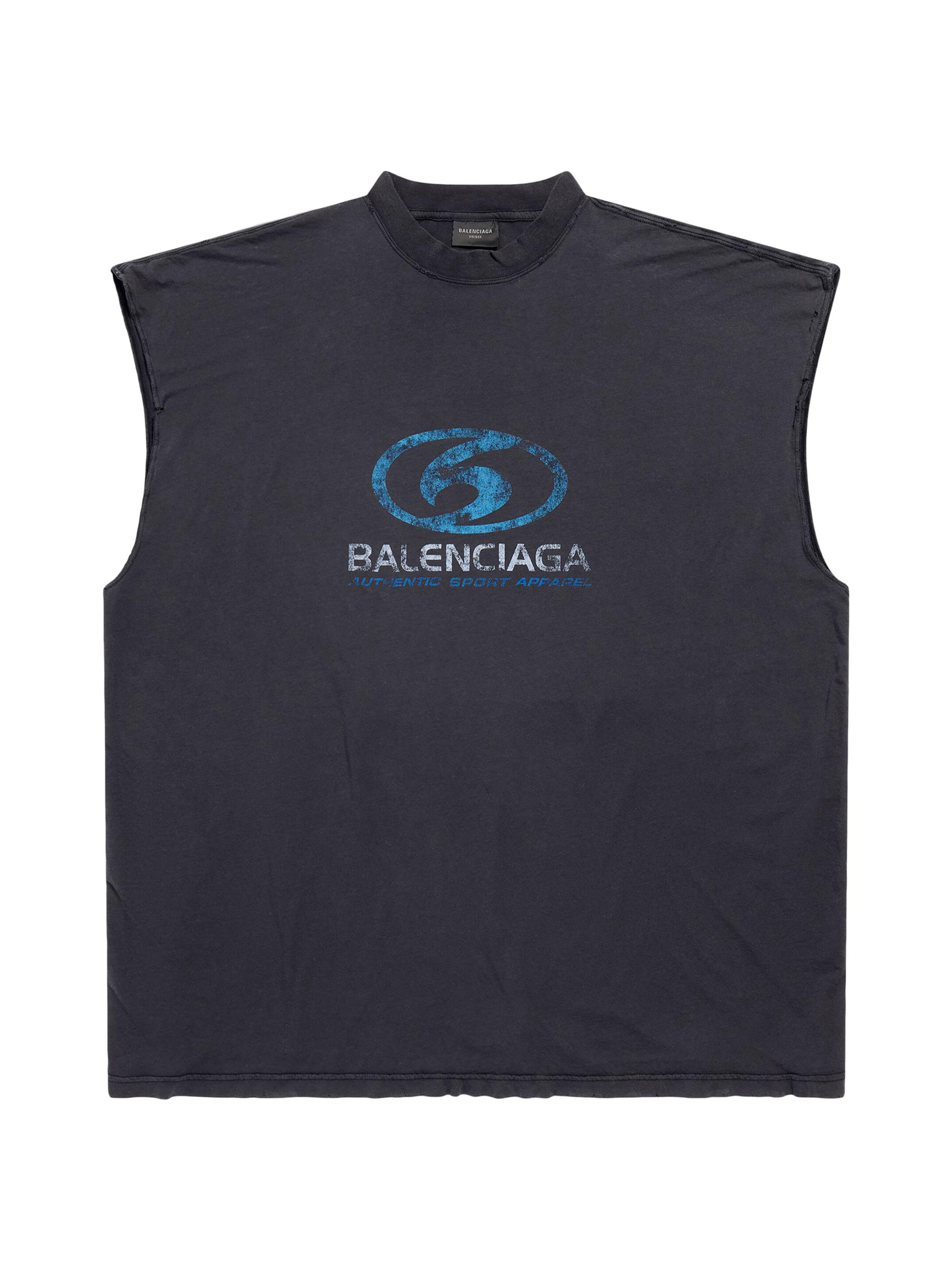 Balenciaga Oversized Surfer Sleeveless T-Shirt - Black