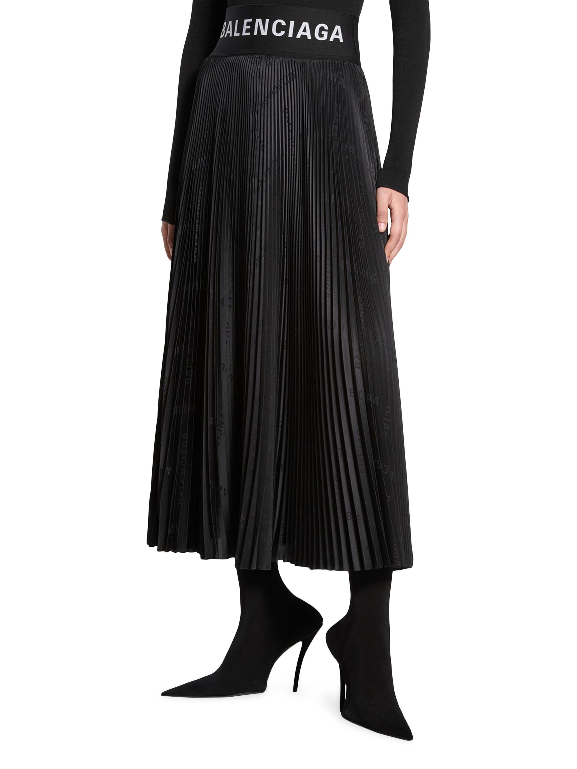 Balenciaga Diagonal Allover Pleated Skirt | Saks Fifth Avenue