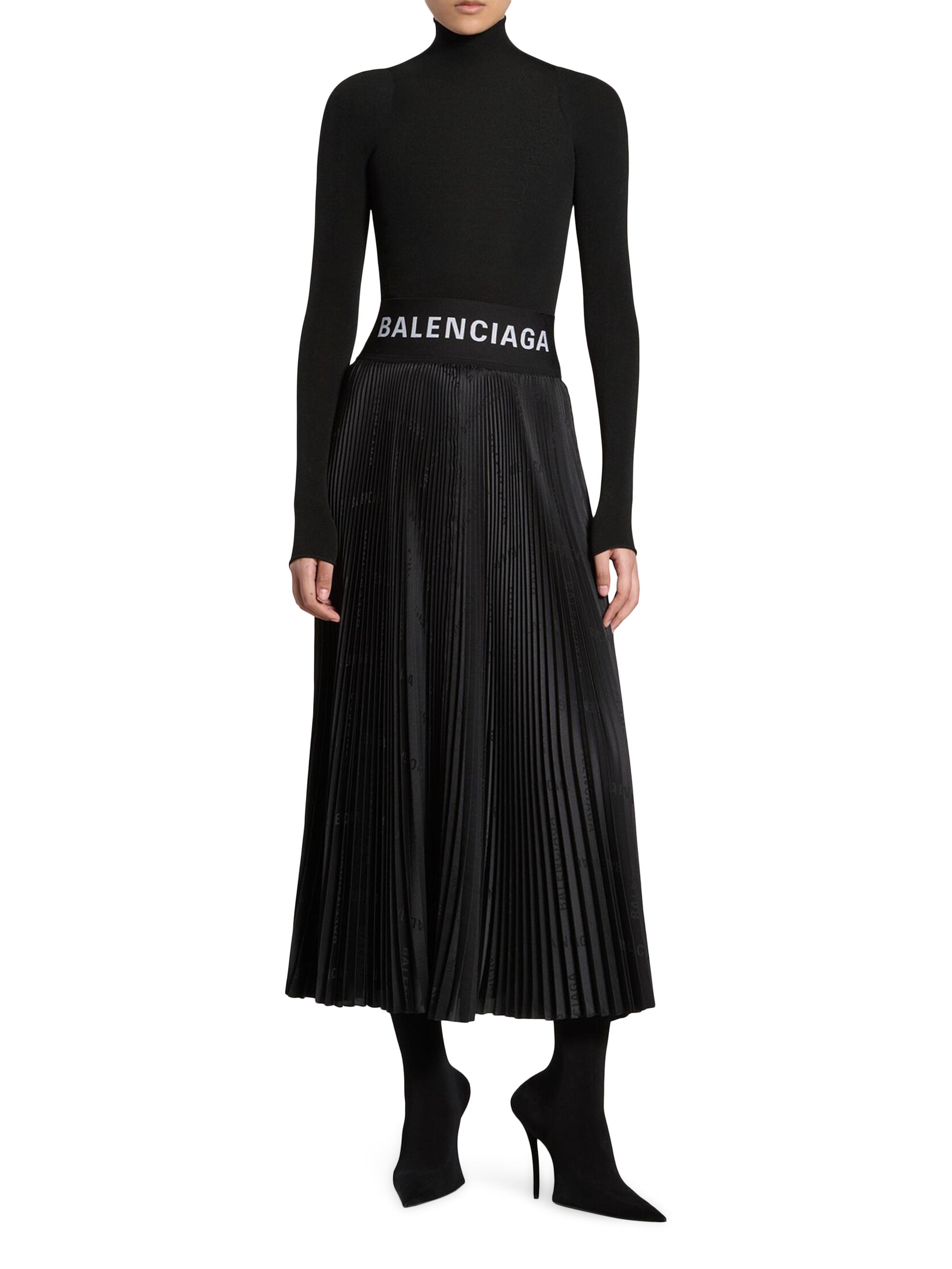 Balenciaga Diagonal Allover Pleated Skirt | Saks Fifth Avenue