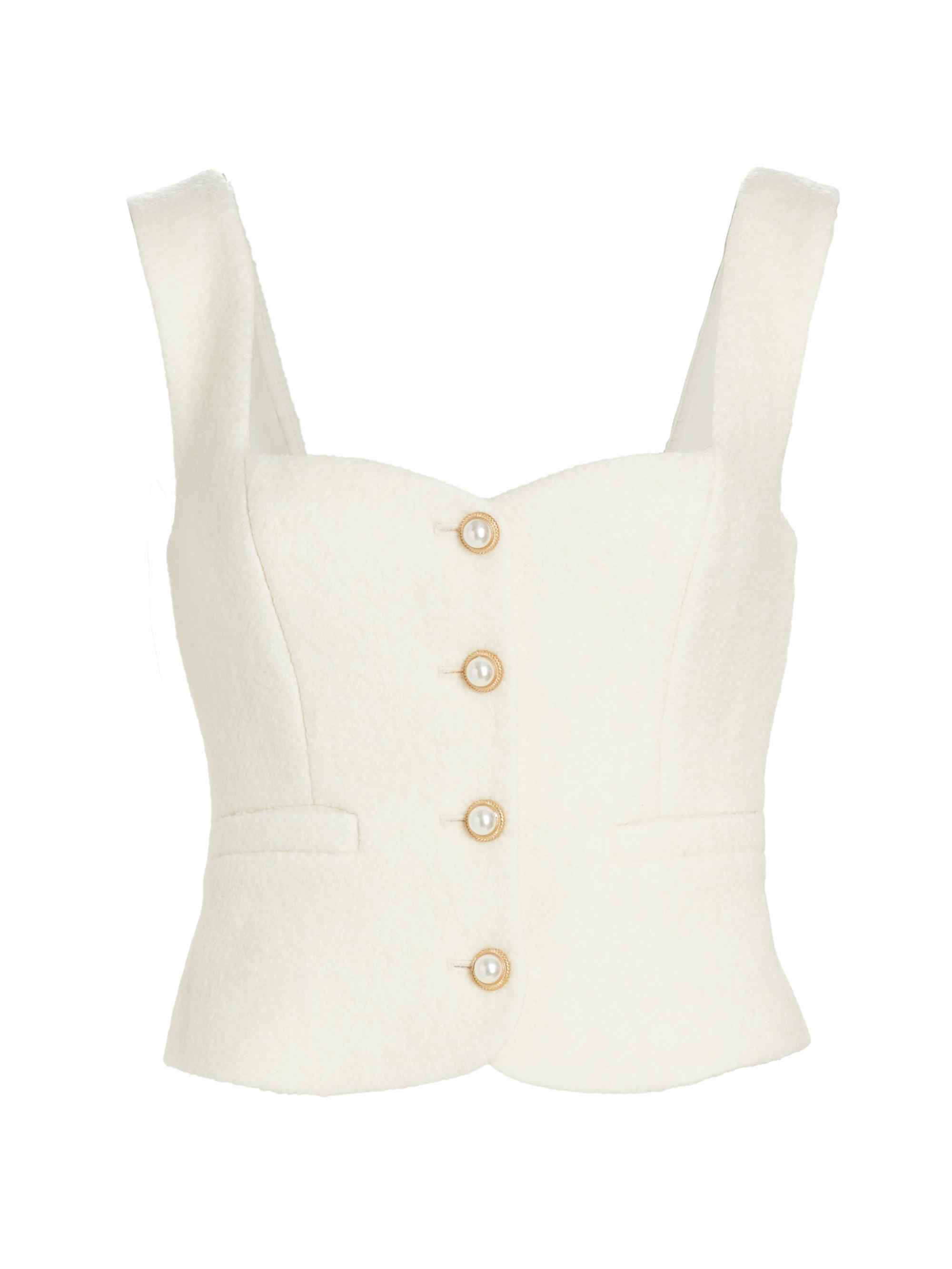 Reformation Women's Amora Wool-Blend Sleeveless Crop Top - Cream