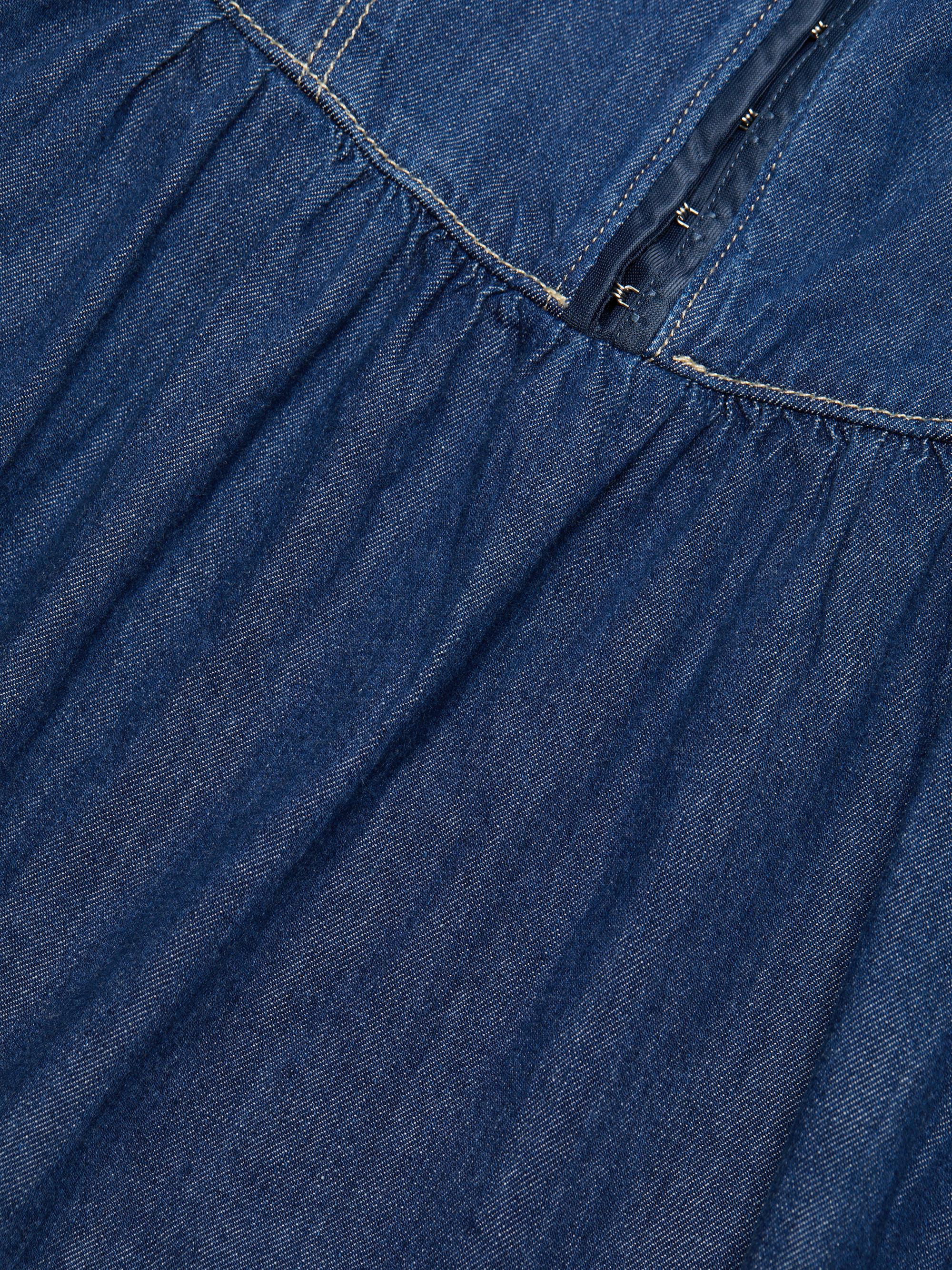 Reformation Tagliatelle Denim Midi Dress | Blue | 0