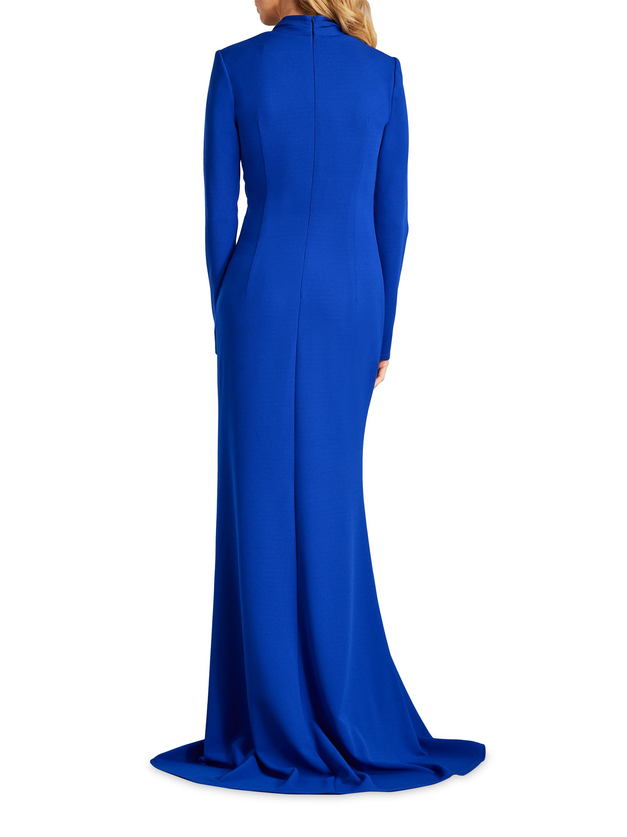 Tadashi Shoji Crepe Ruffled Long-Sleeve Gown | Saks Fifth Avenue