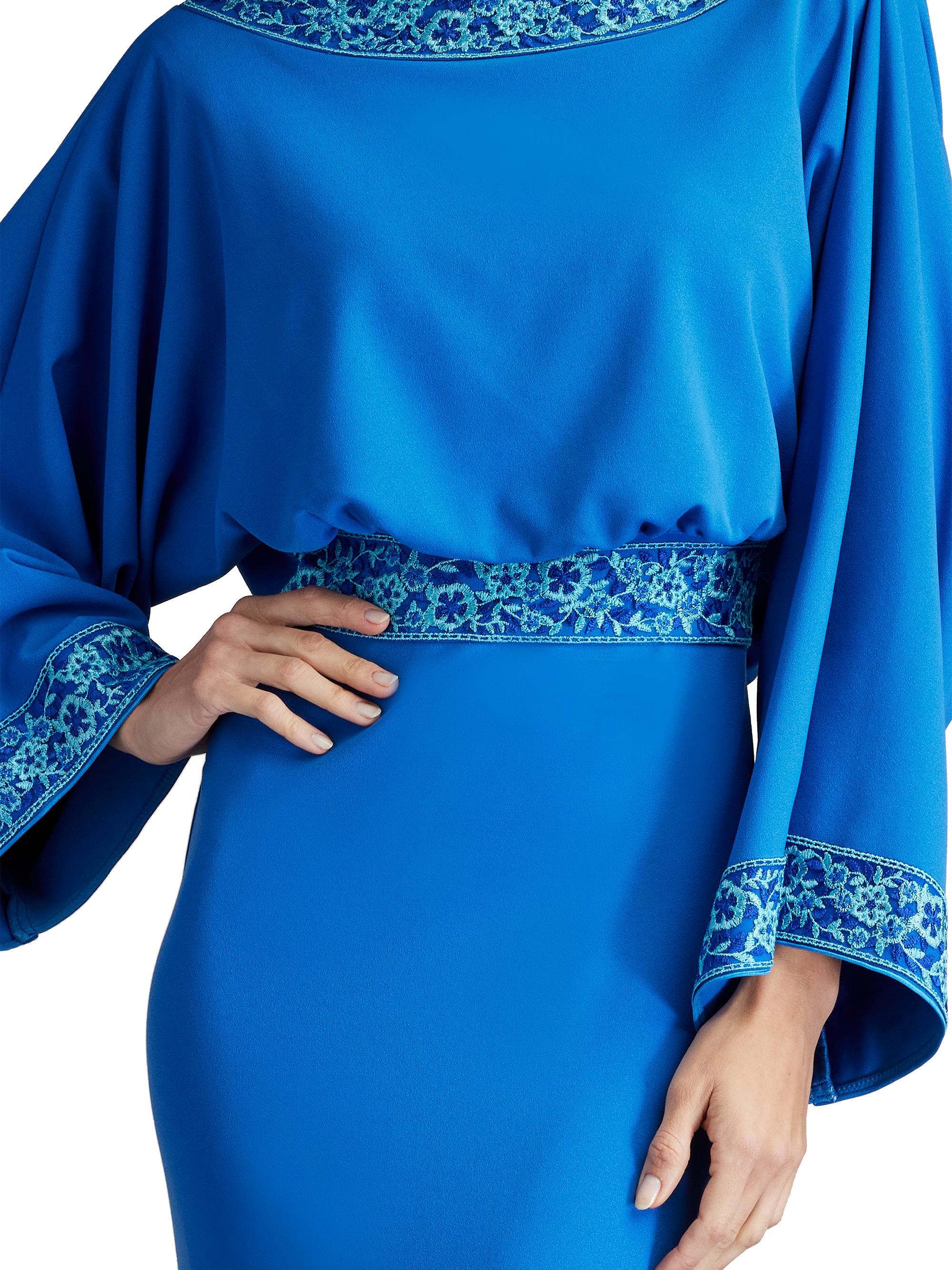 Tadashi Shoji Embroidered Blouson Cowl-Back Gown | Saks Fifth Avenue