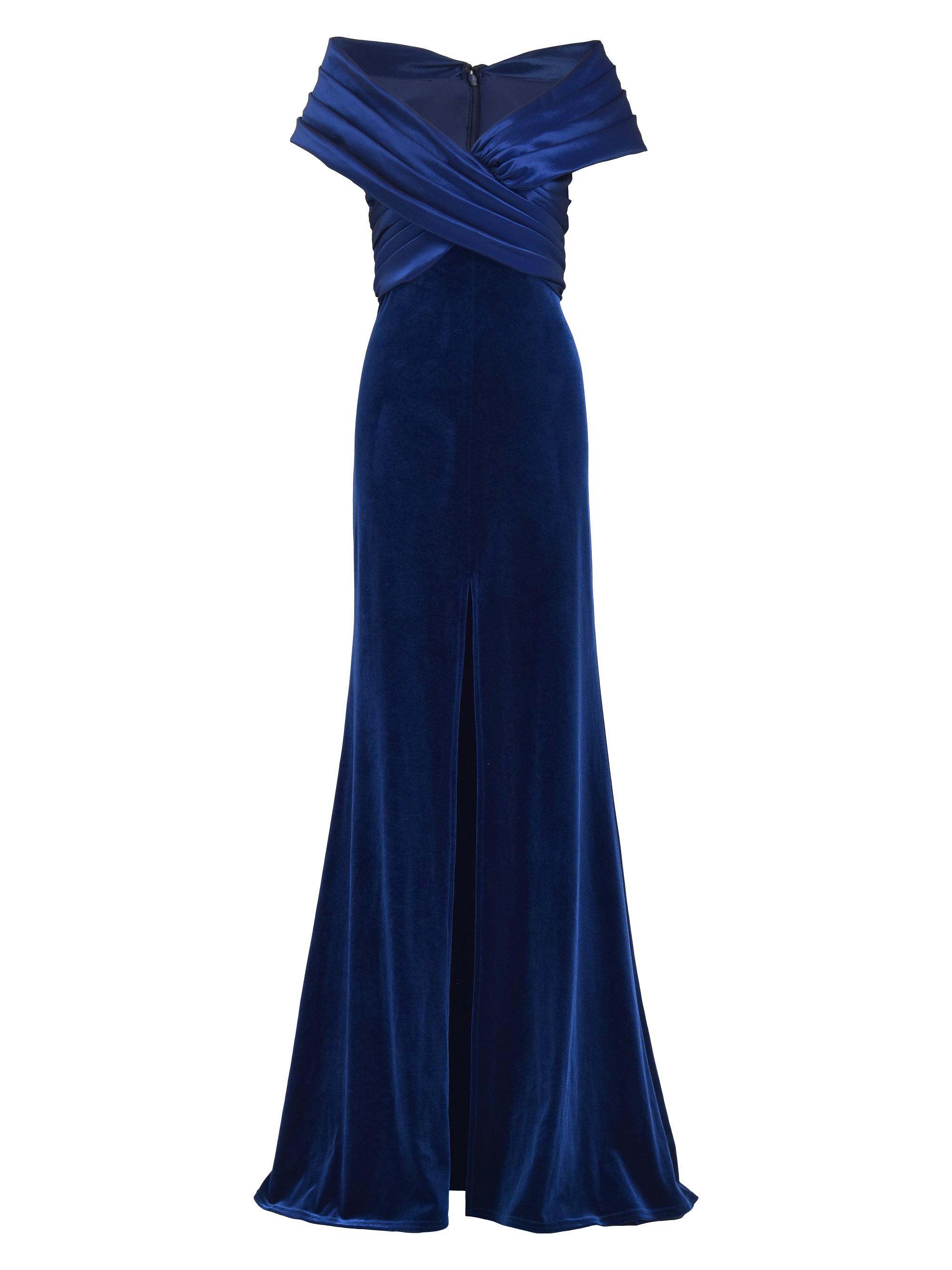 Tadashi Shoji Women's Velvet Off-The-Shoulder Gown - Navy
