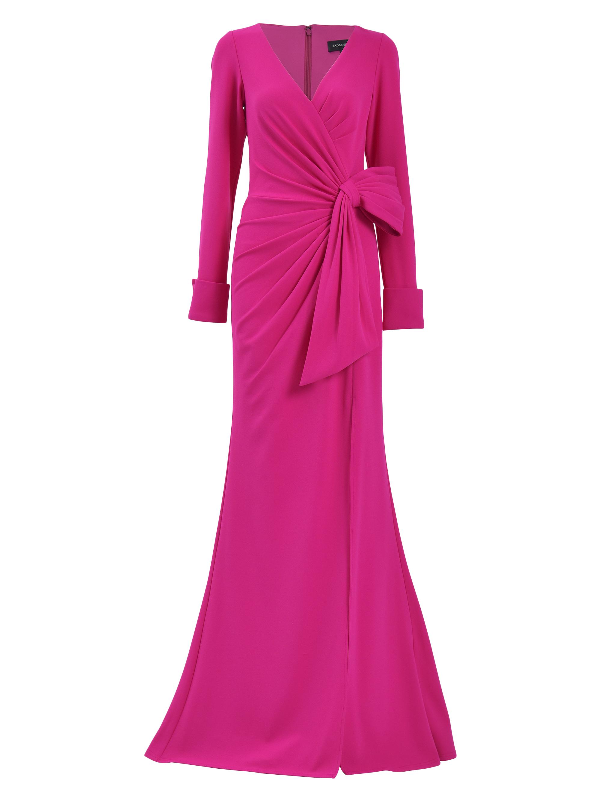Tadashi Shoji Draped Bow Long-Sleeve Gown | Saks Fifth Avenue