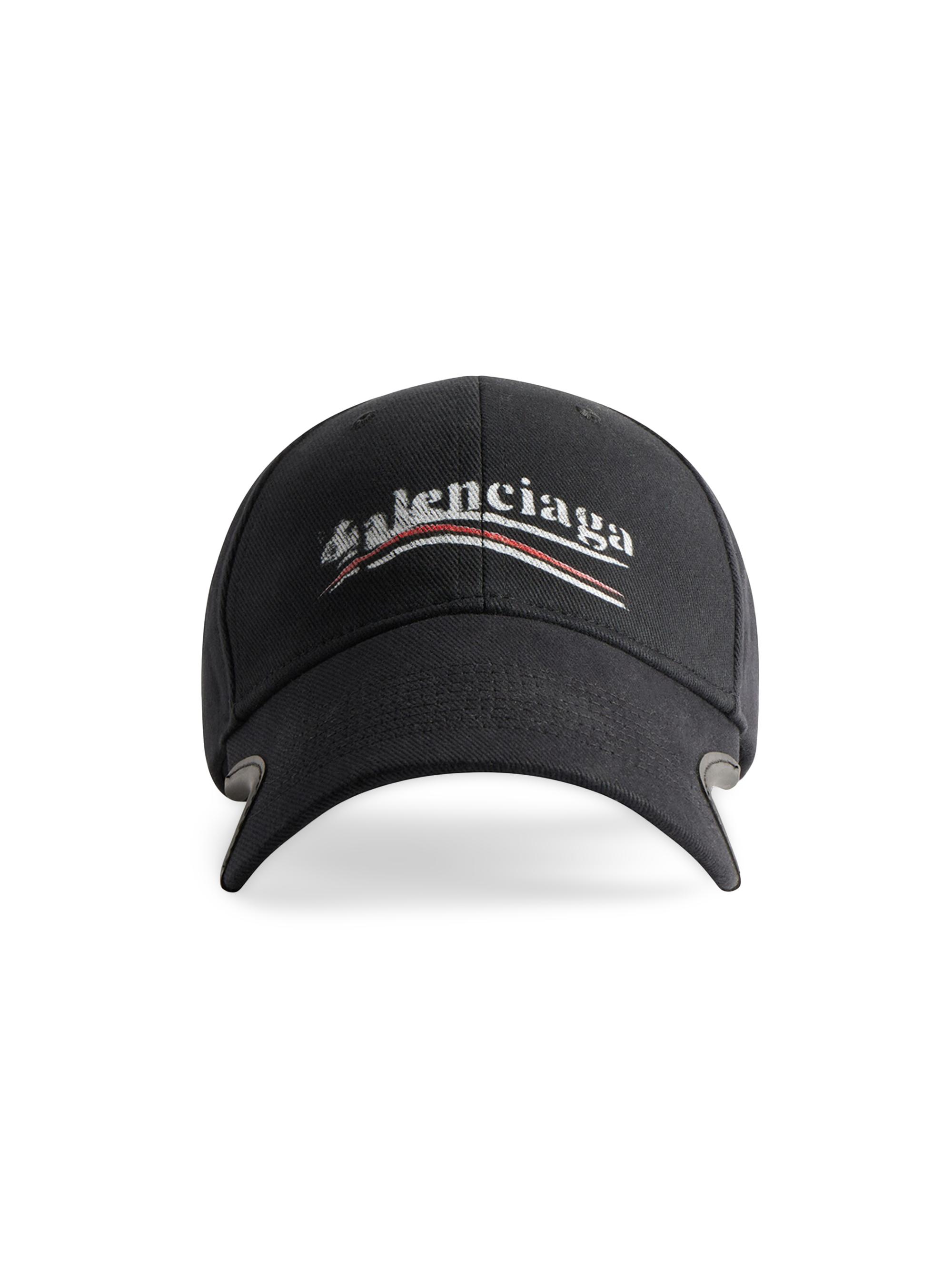 Balenciaga Men's Political Stencil Cap - Black