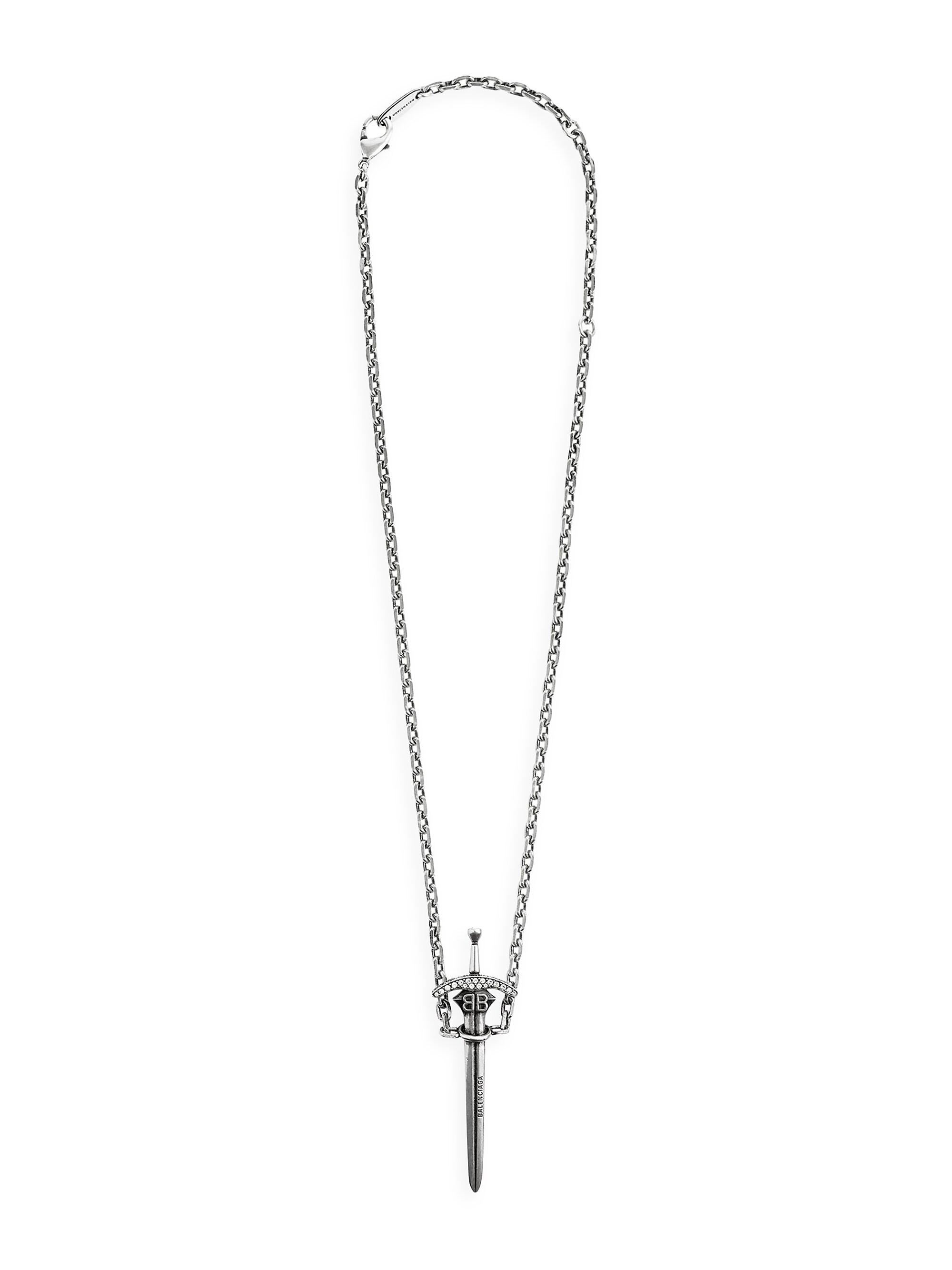 Balenciaga Women's Goth Sword Necklace - Silver