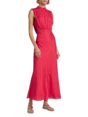 Saloni Asher velvet sleeveless dress - Pink