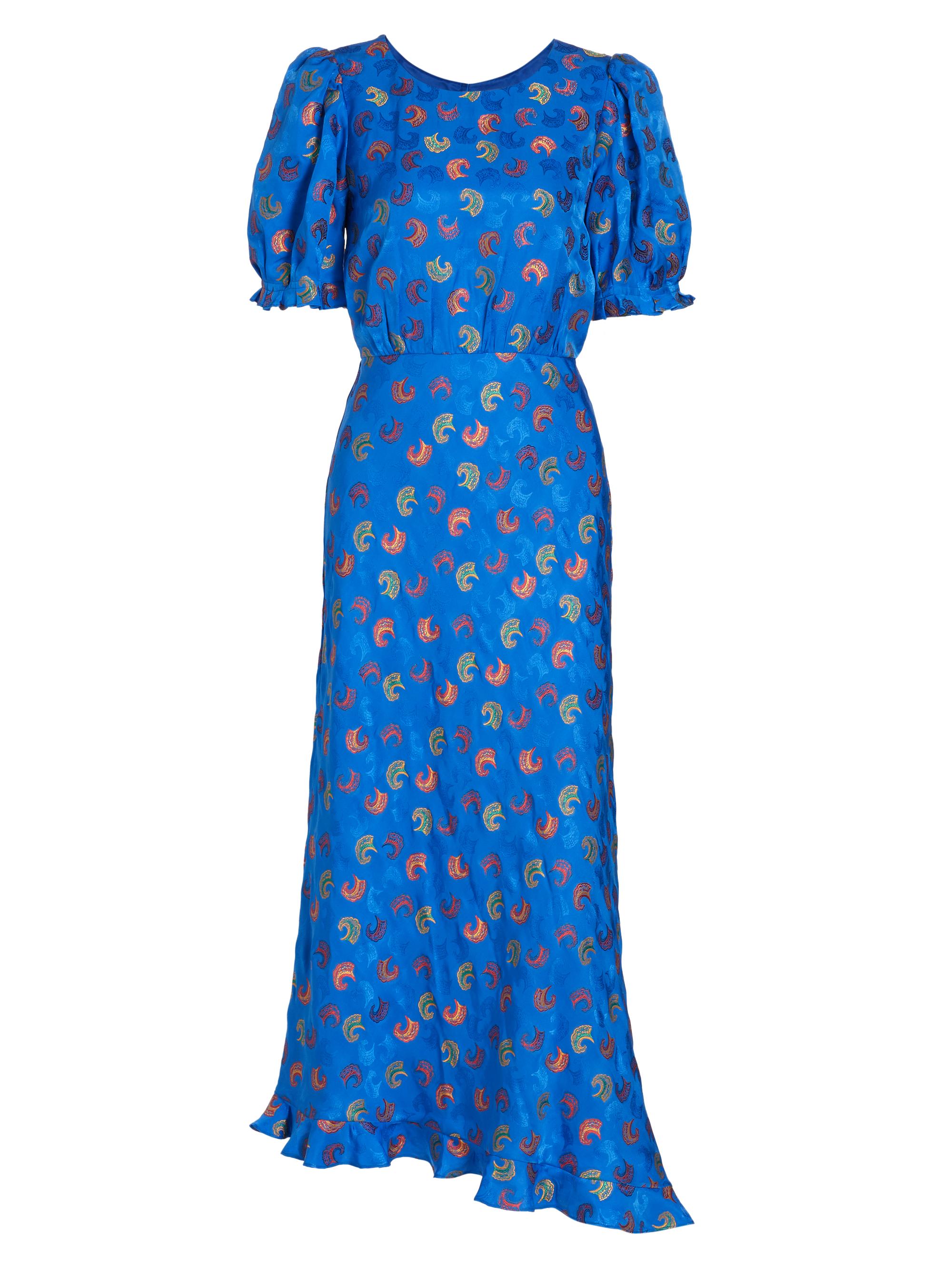 Saloni Women's Vida Silk-Blend Paisley Jacquard Maxi Dress - Lapis Multi
