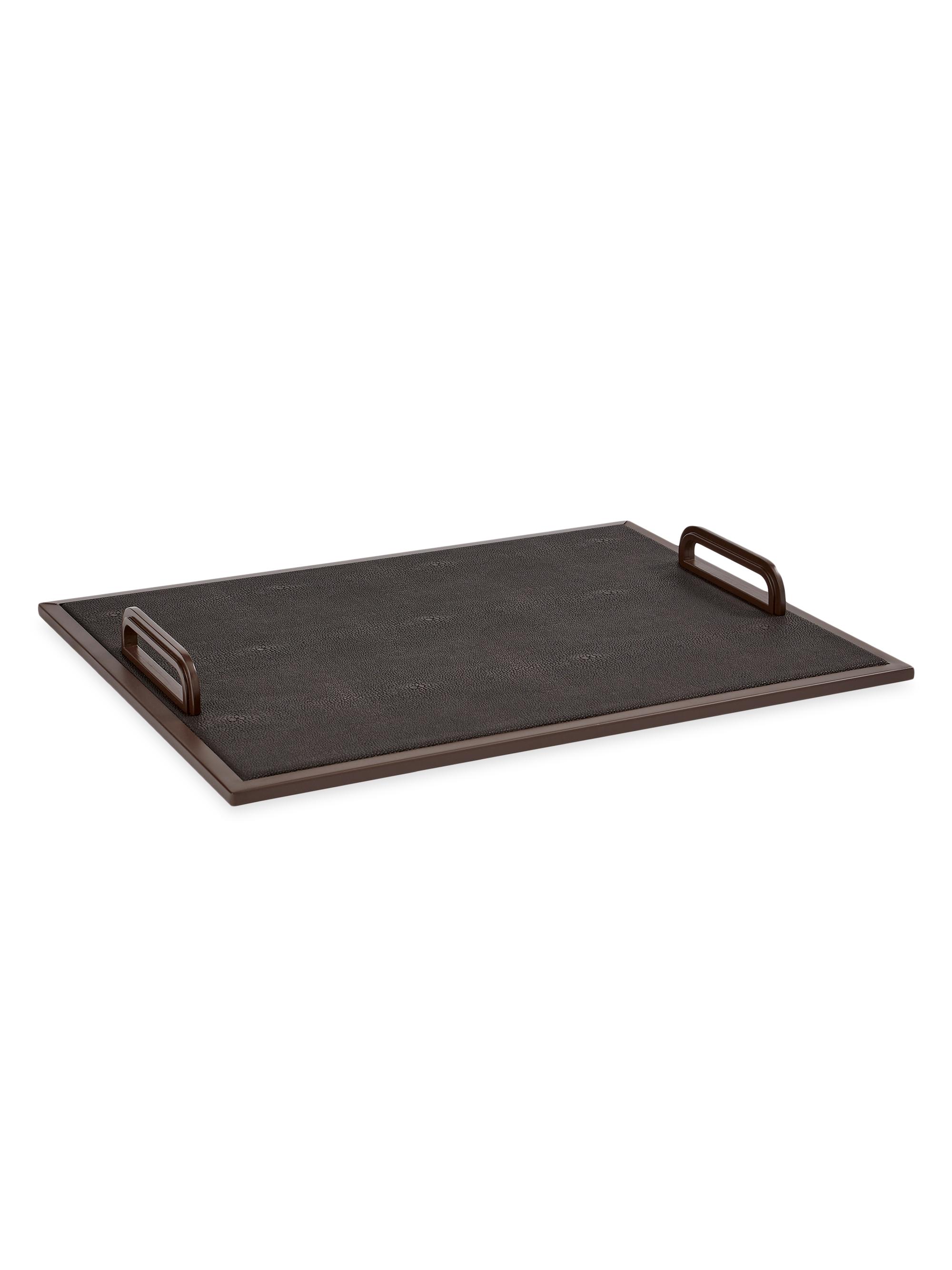 Addison Ross Faux Shagreen Tray - Anthracite