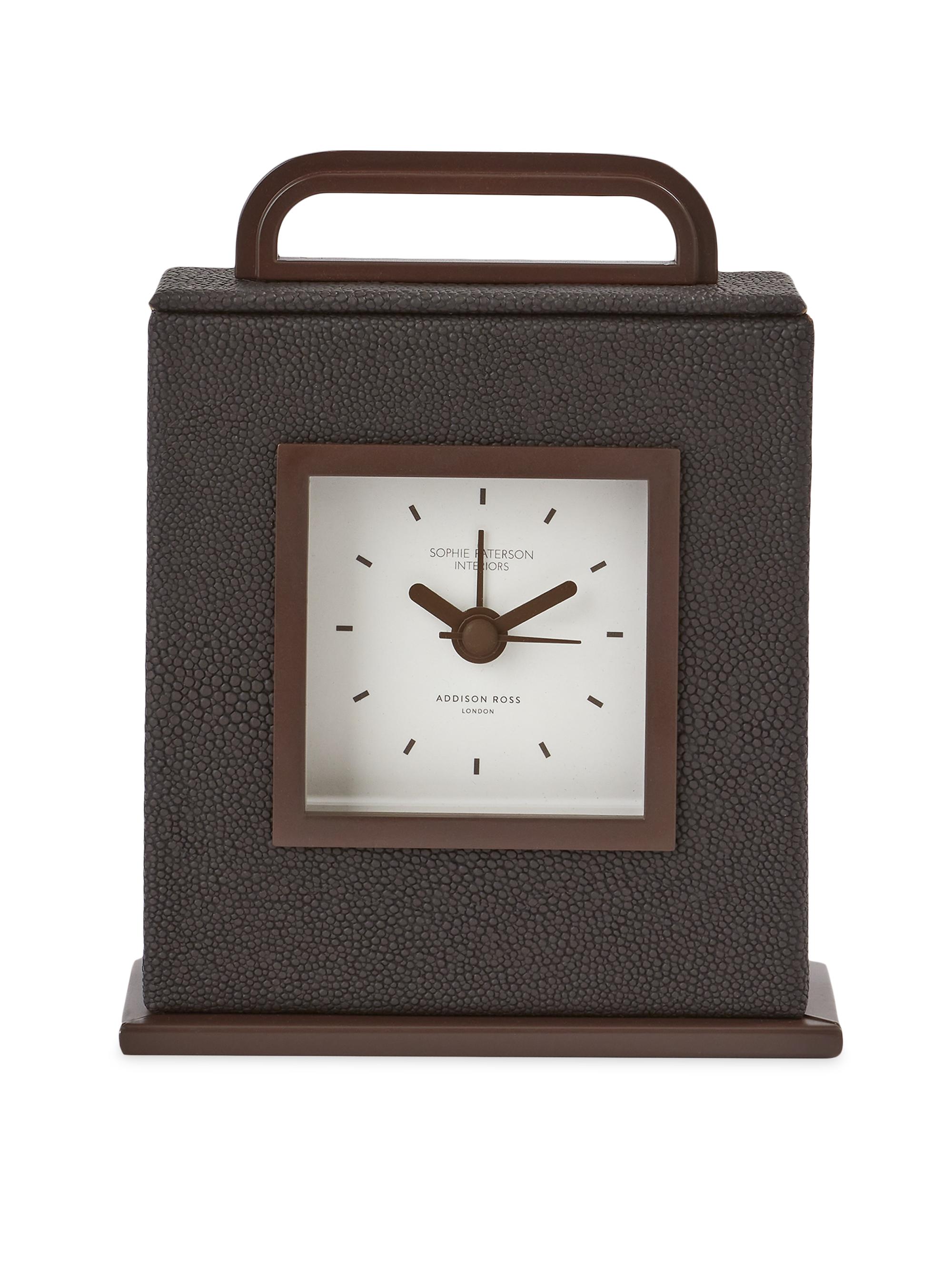 Addison Ross Faux Shagreen Clock - Anthracite
