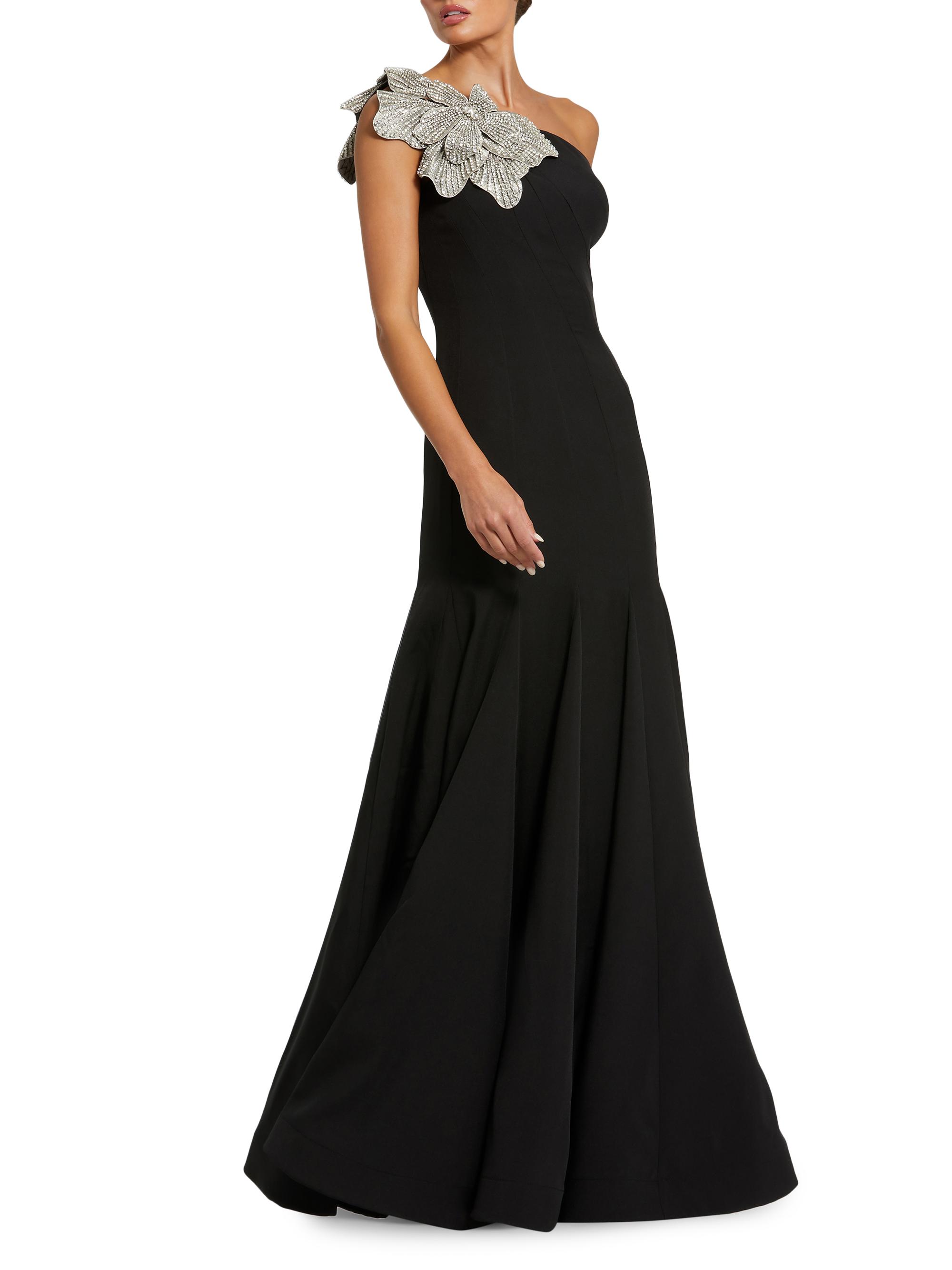 Mac Duggal Seamed Crepe One-Shoulder Gown | Saks Fifth Avenue