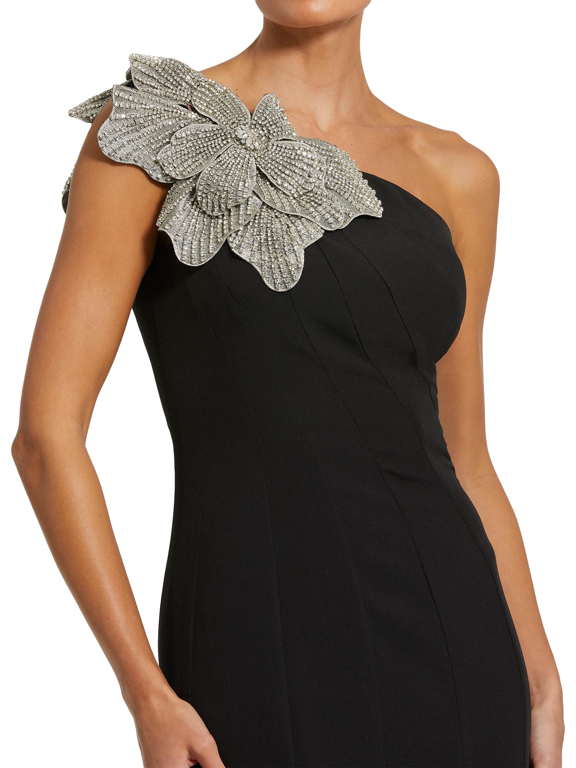 Mac Duggal Seamed Crepe One-Shoulder Gown | Saks Fifth Avenue