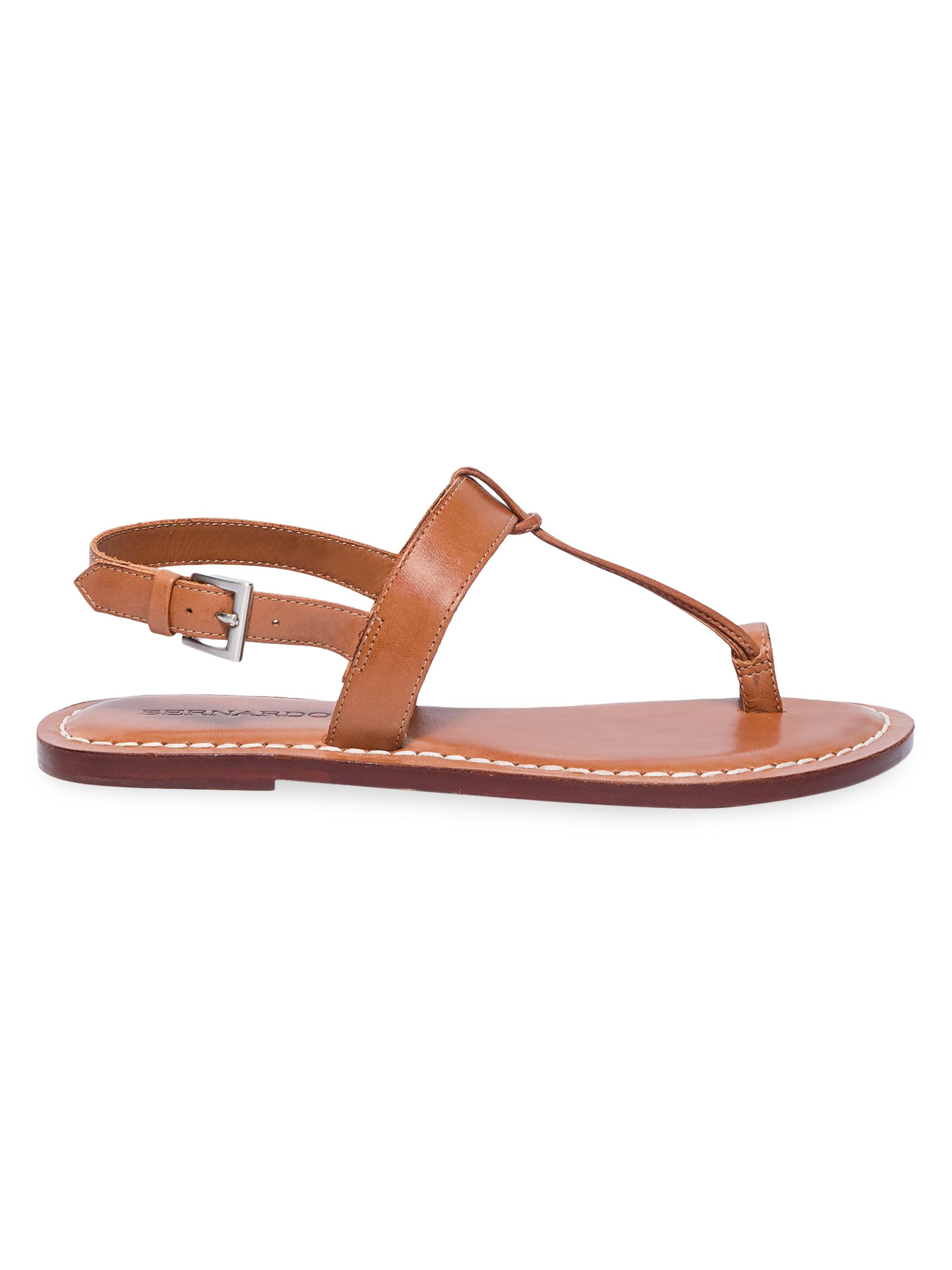 Bernardo Women's Maverick 2 Leather Toe Ring Sandals - Luggage