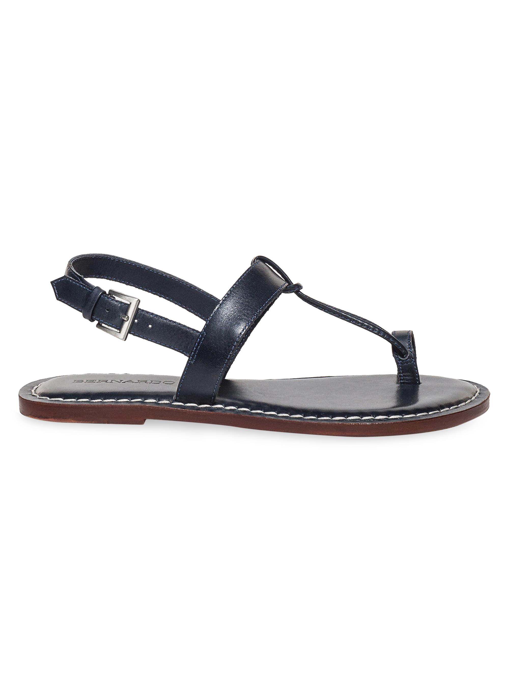 Bernardo Women's Maverick 2 Leather Toe Ring Sandals - Navy