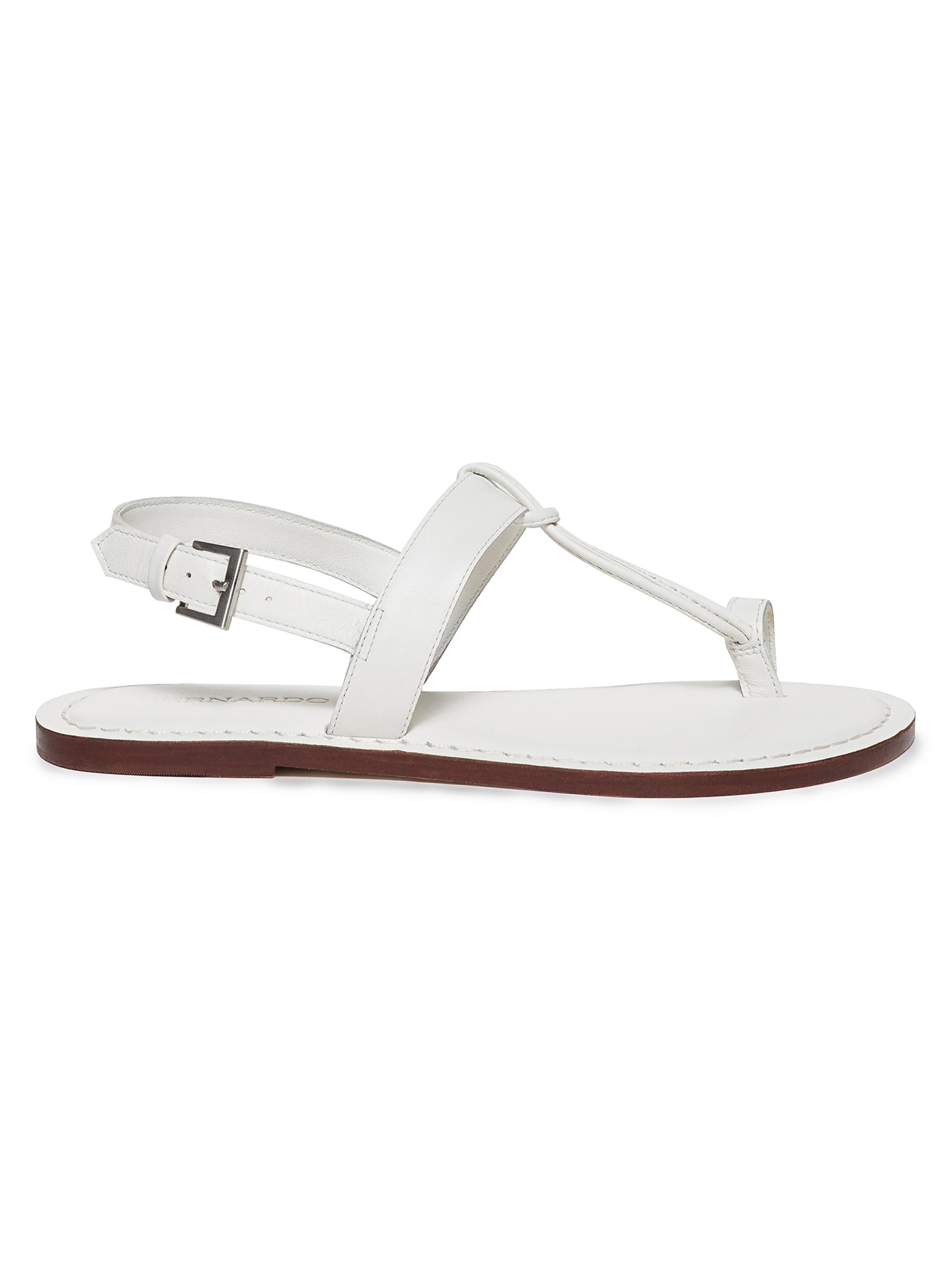Bernardo Women's Maverick 2 Leather Toe Ring Sandals - White