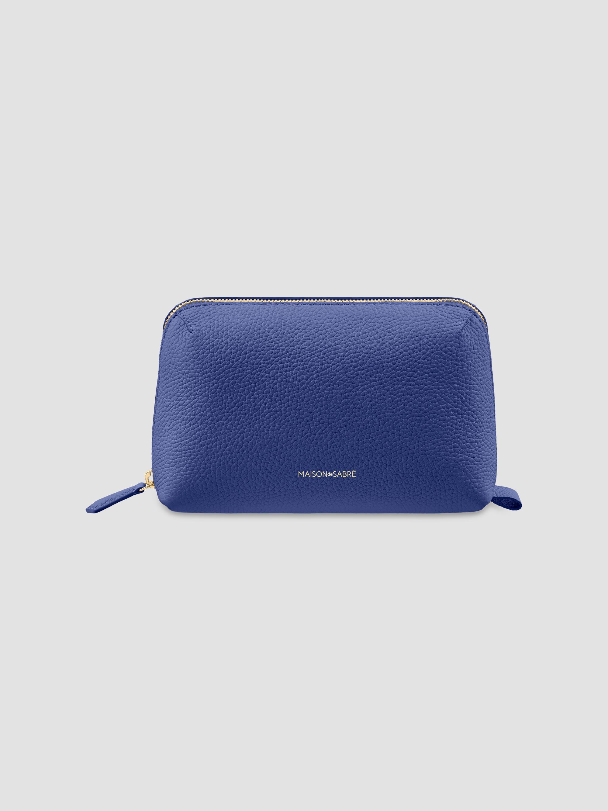 Maison de Sabre Leather Tech Pouch - Lapis Blue