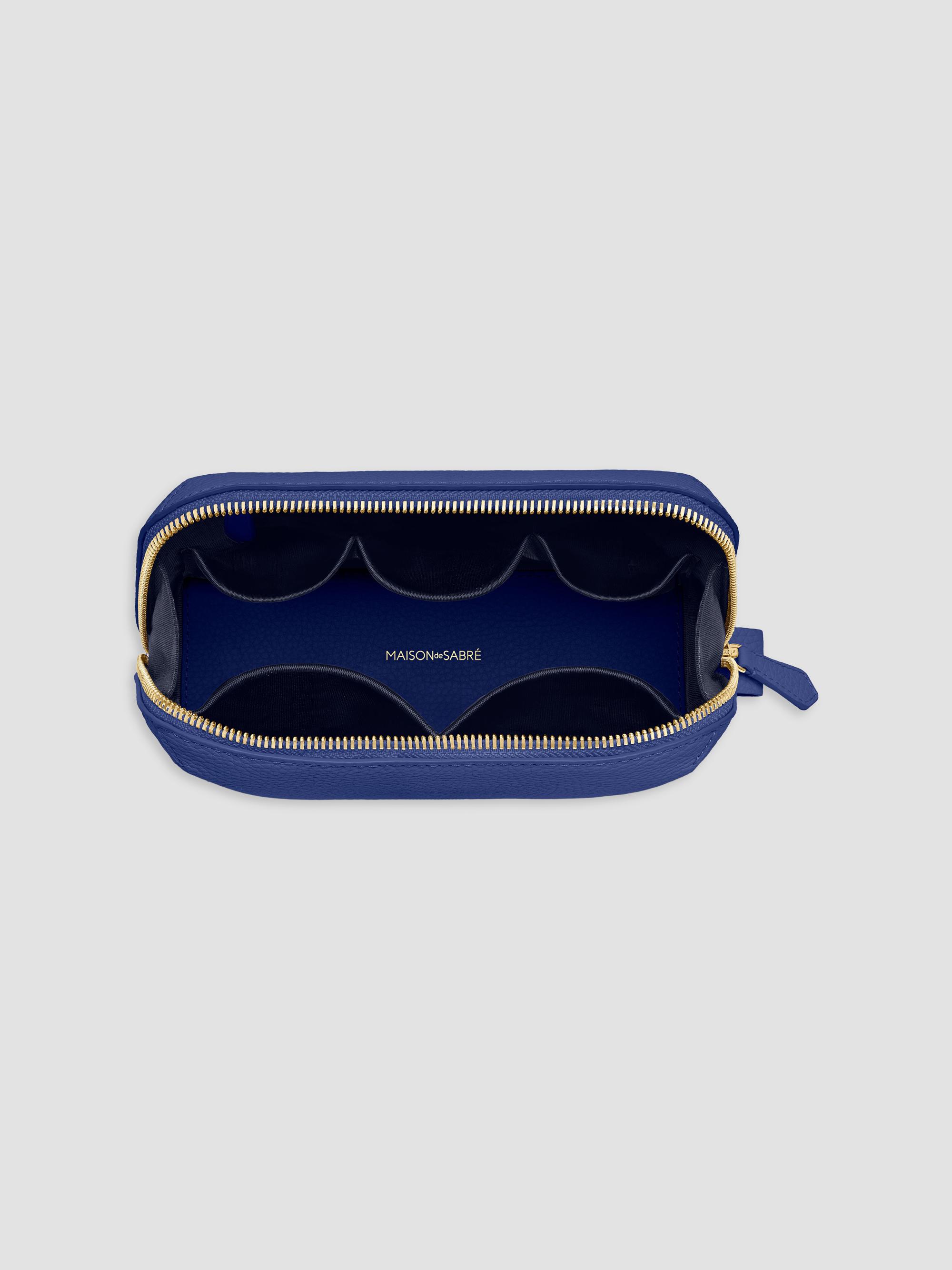 Maison de Sabre Leather Tech Pouch - Lapis Blue | Thumbnail 4