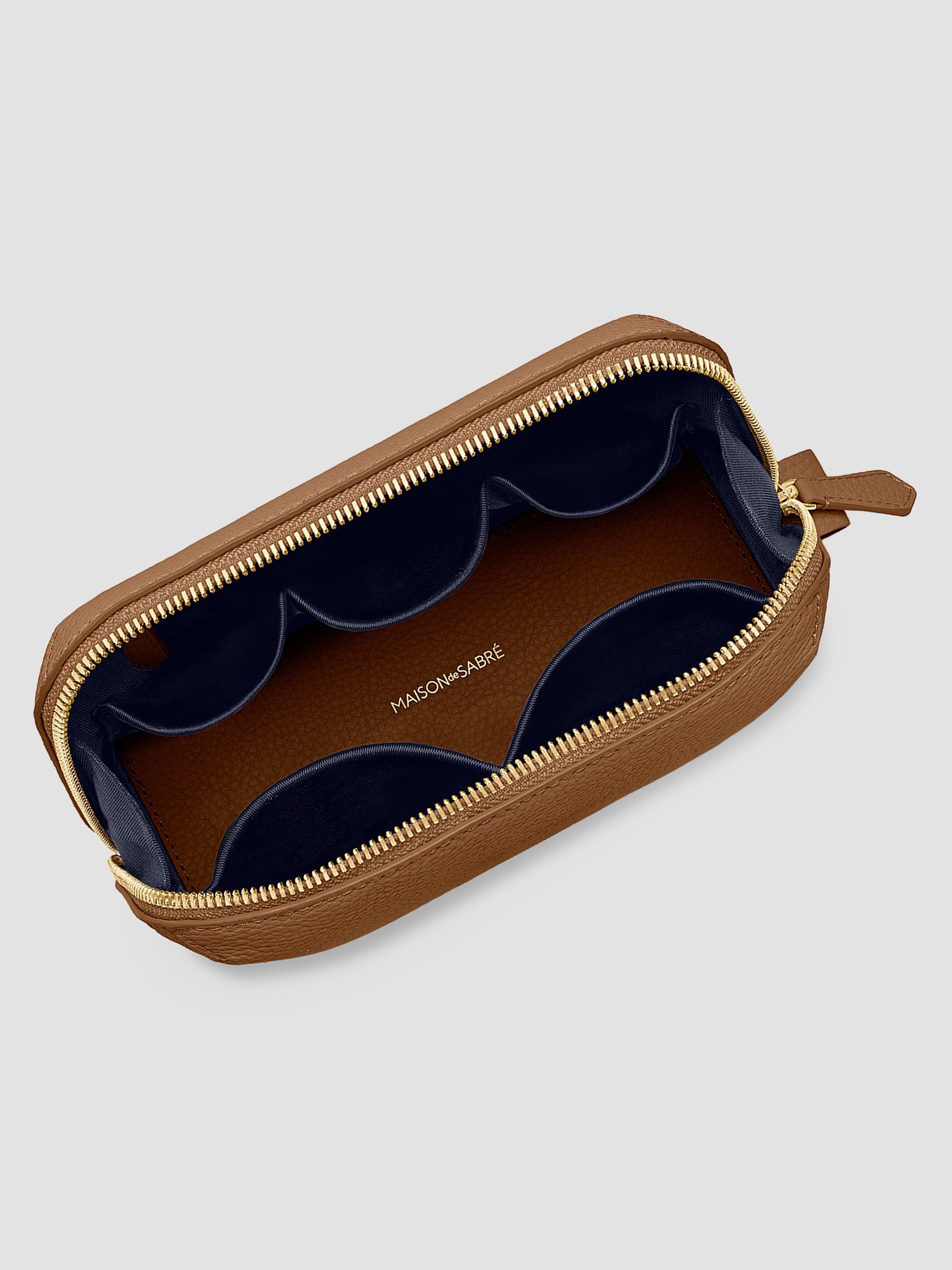 Maison de Sabre Leather Tech Pouch - Sandstone Brown | Thumbnail 2