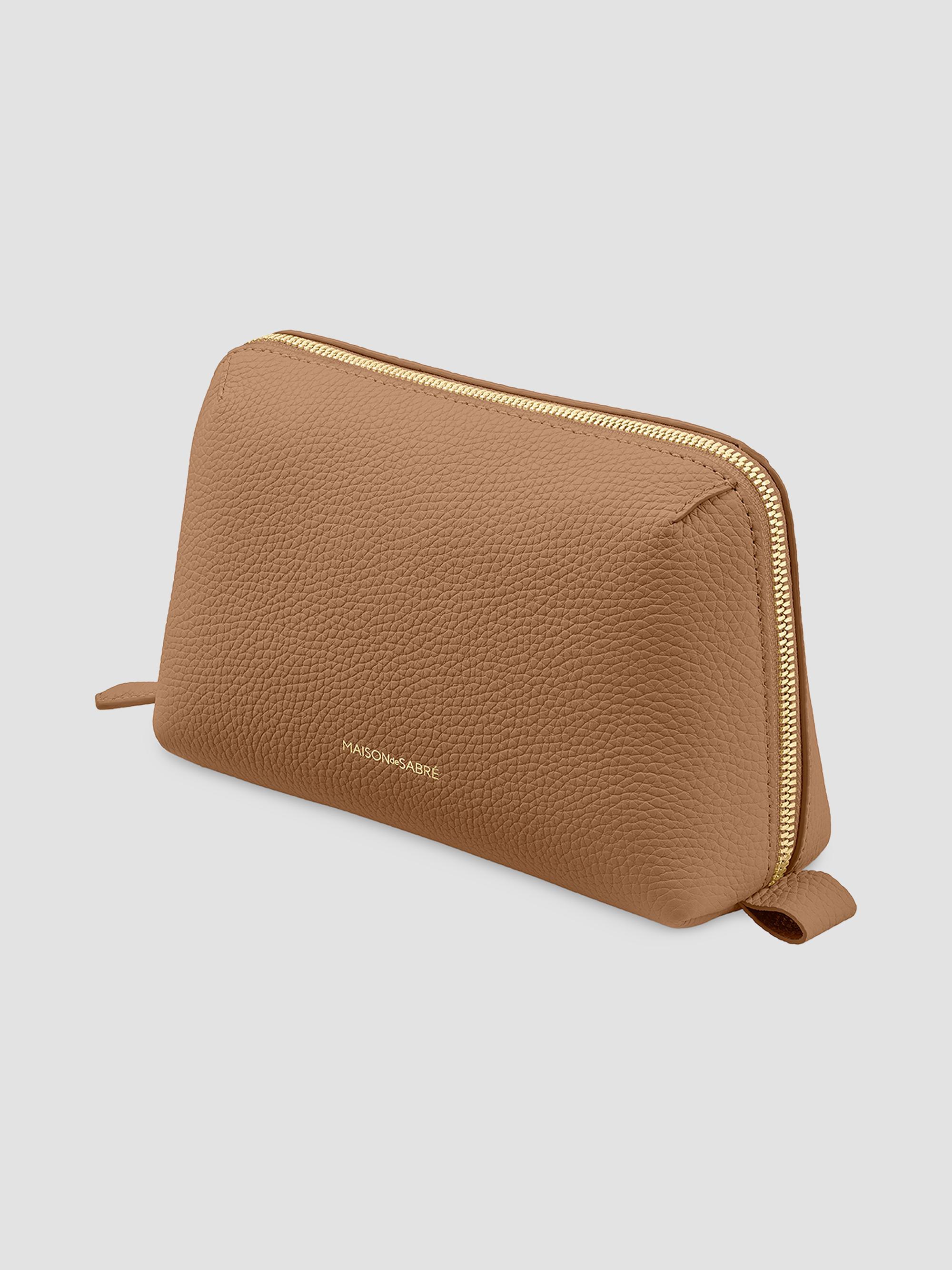 Maison de Sabre Leather Tech Pouch - Sandstone Brown | Thumbnail 3