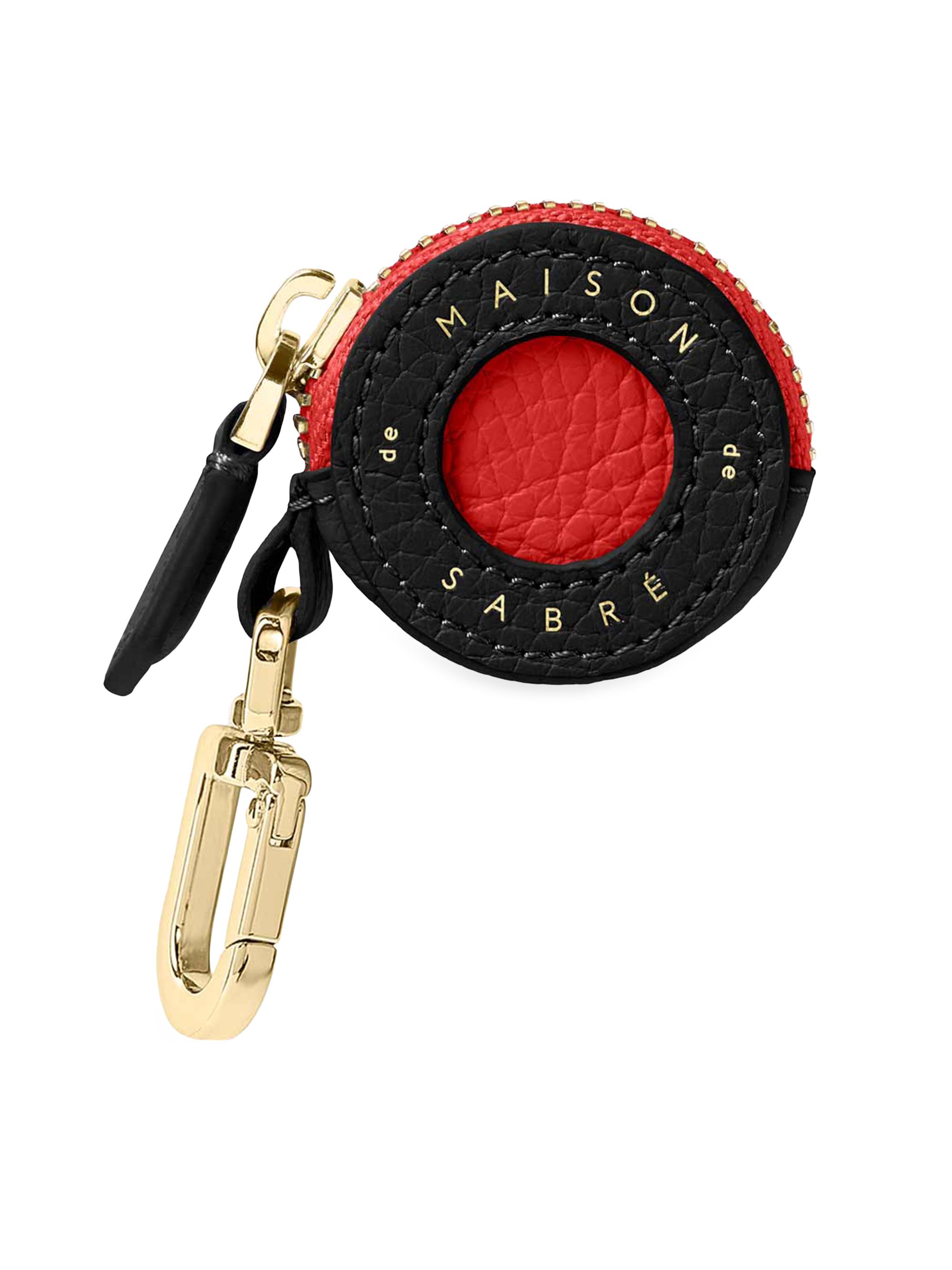 Maison de Sabre Women's Leather AirTag Charm - Pomegranate Caviar