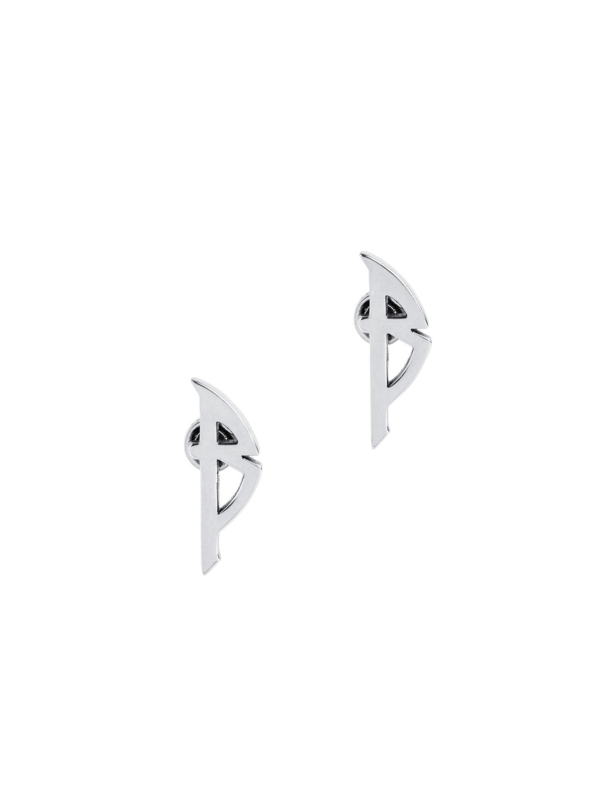 Balenciaga Women's Typo Metal Earrings - Silver