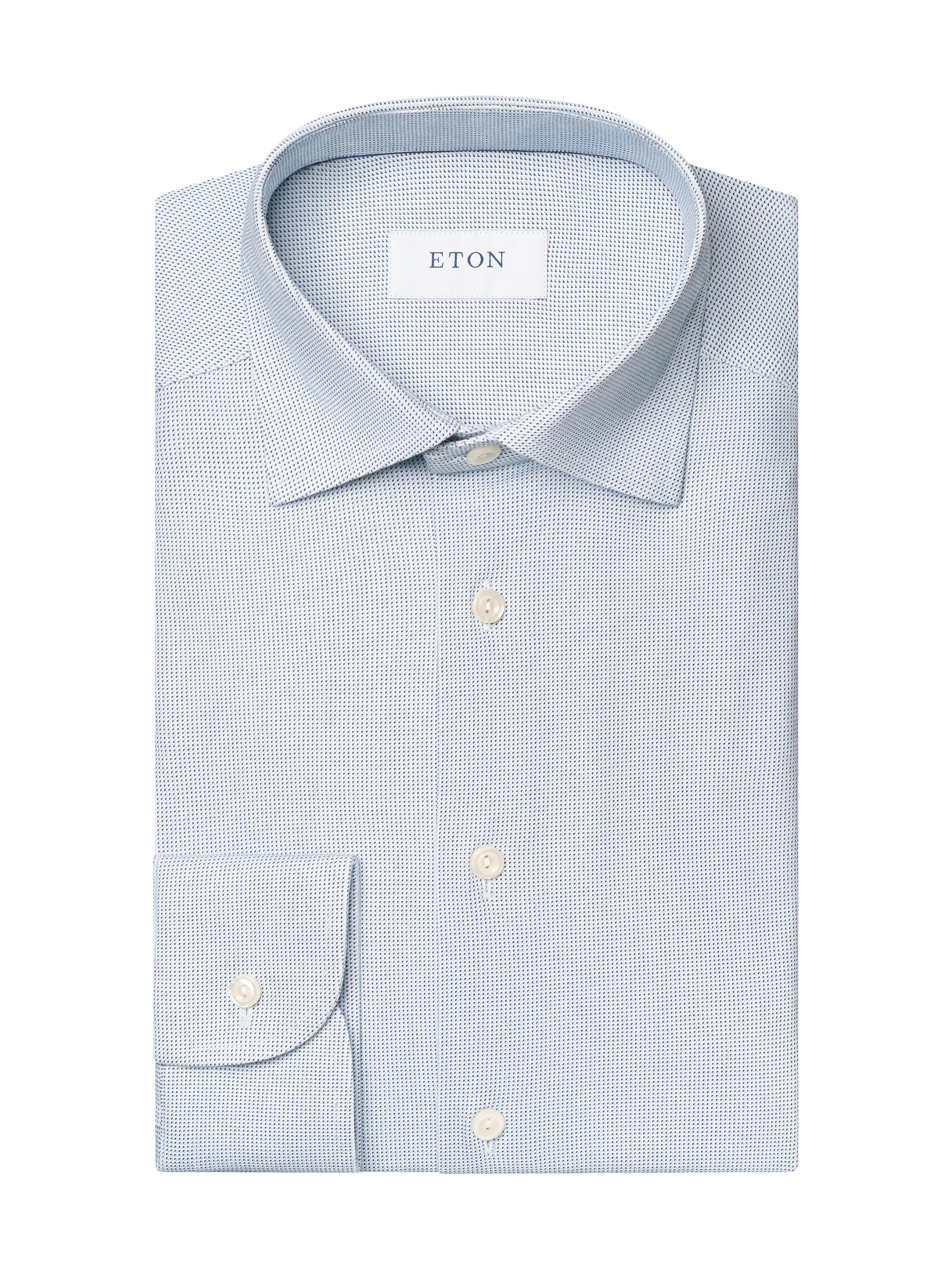 Eton Men's Slim-Fit Geometric Print 4Flex Stretch Shirt - Blue