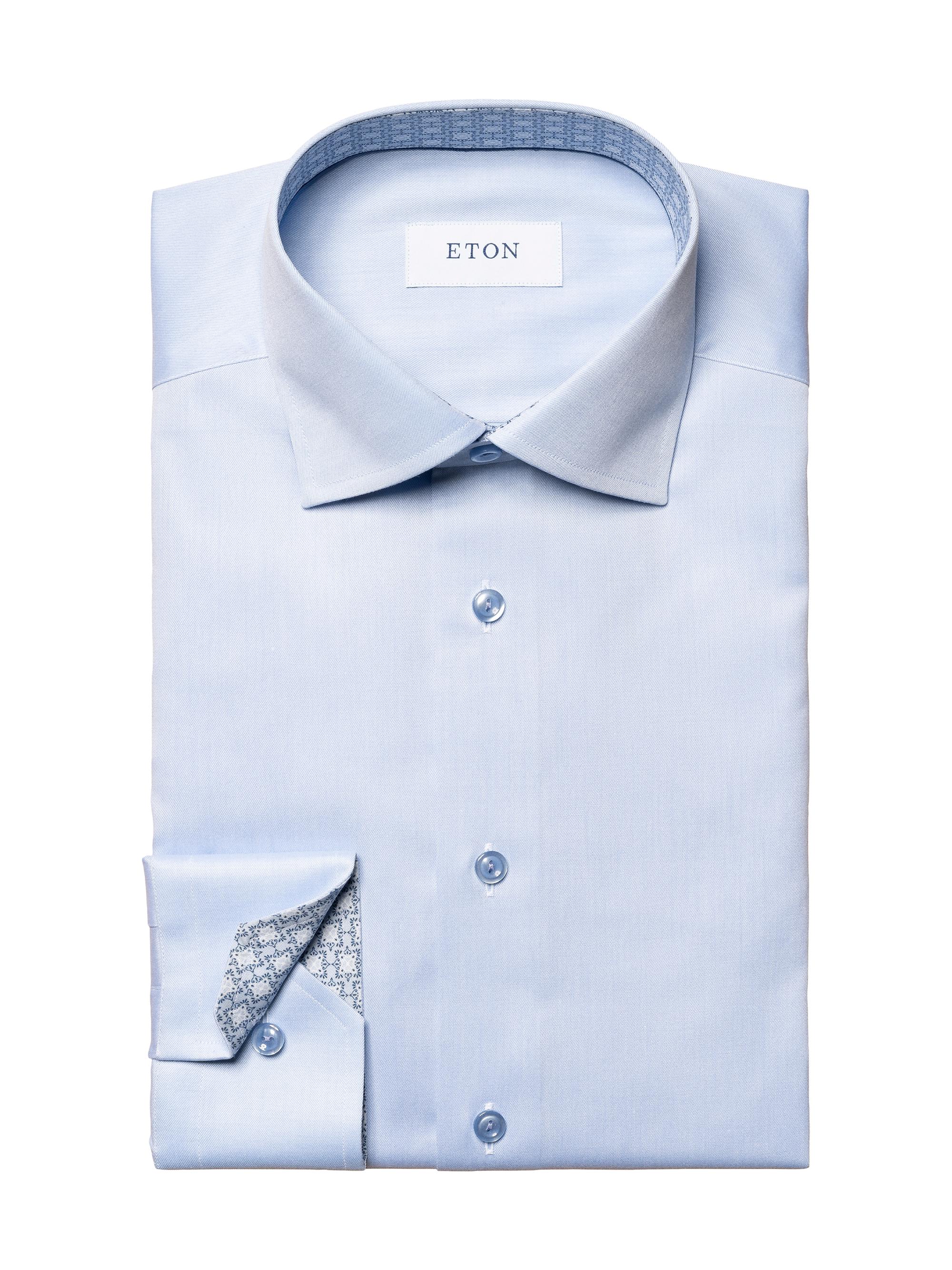 Eton Men's Contemporary-Fit Twill Geometric Shirt - Blue