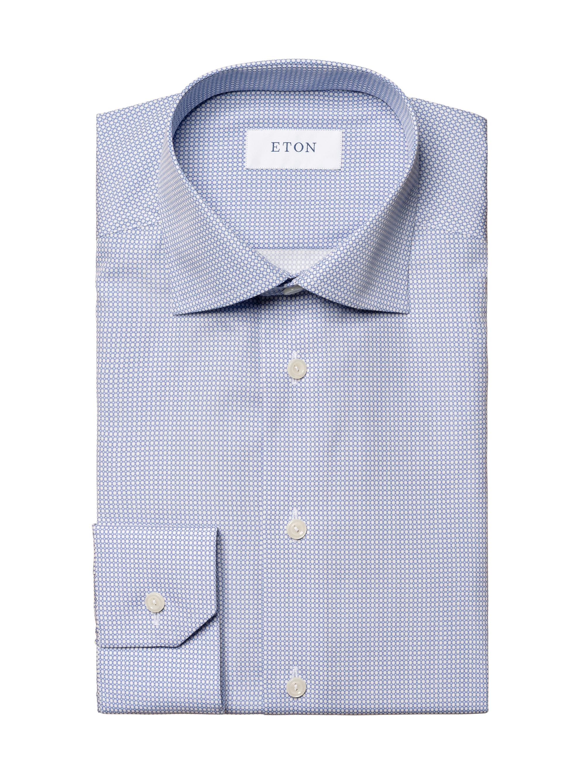 Eton Men's Slim-Fit Micro Print Shirt - Blue