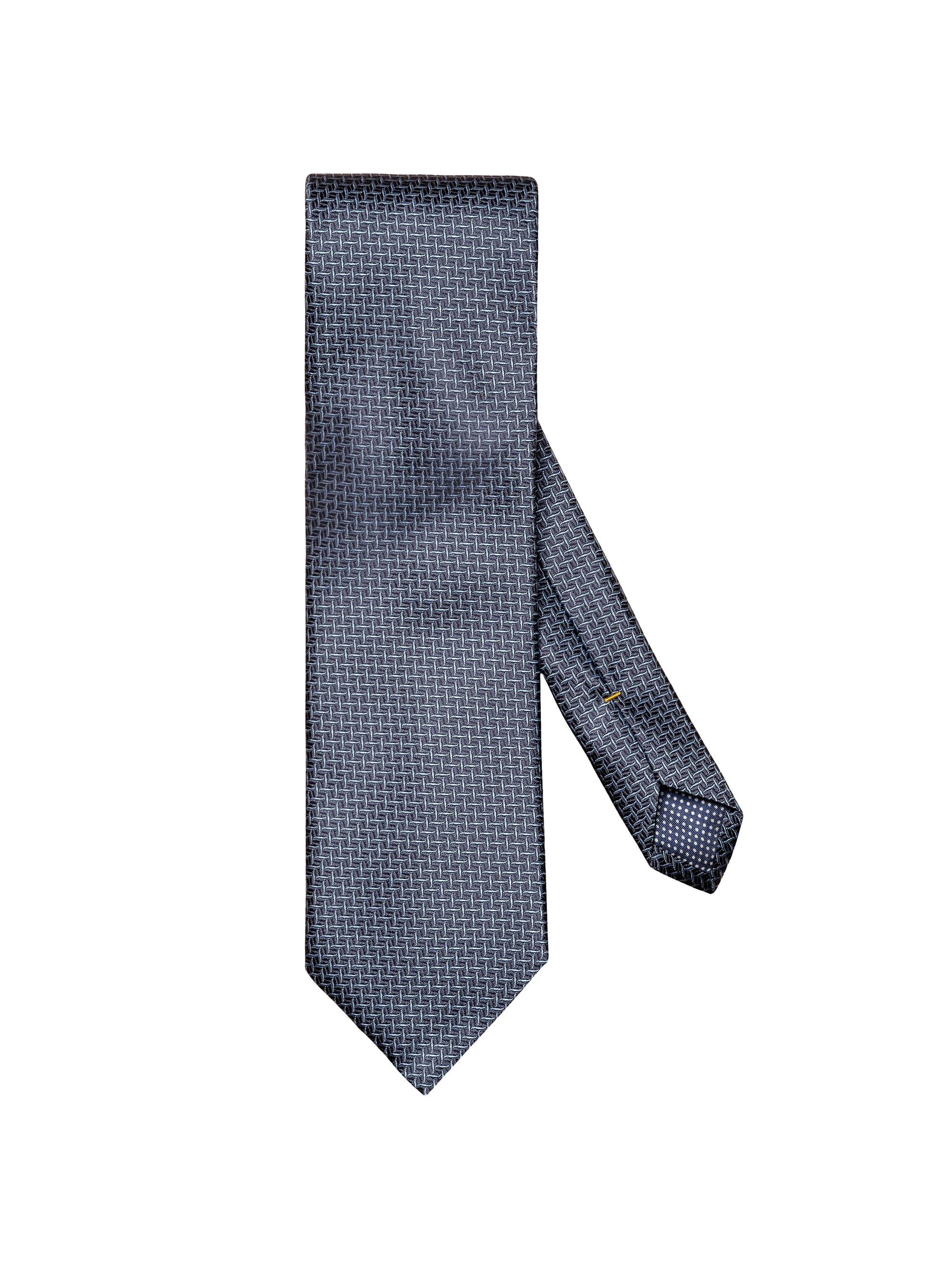 Eton Men's Geometric Silk Tie - Dark Blue