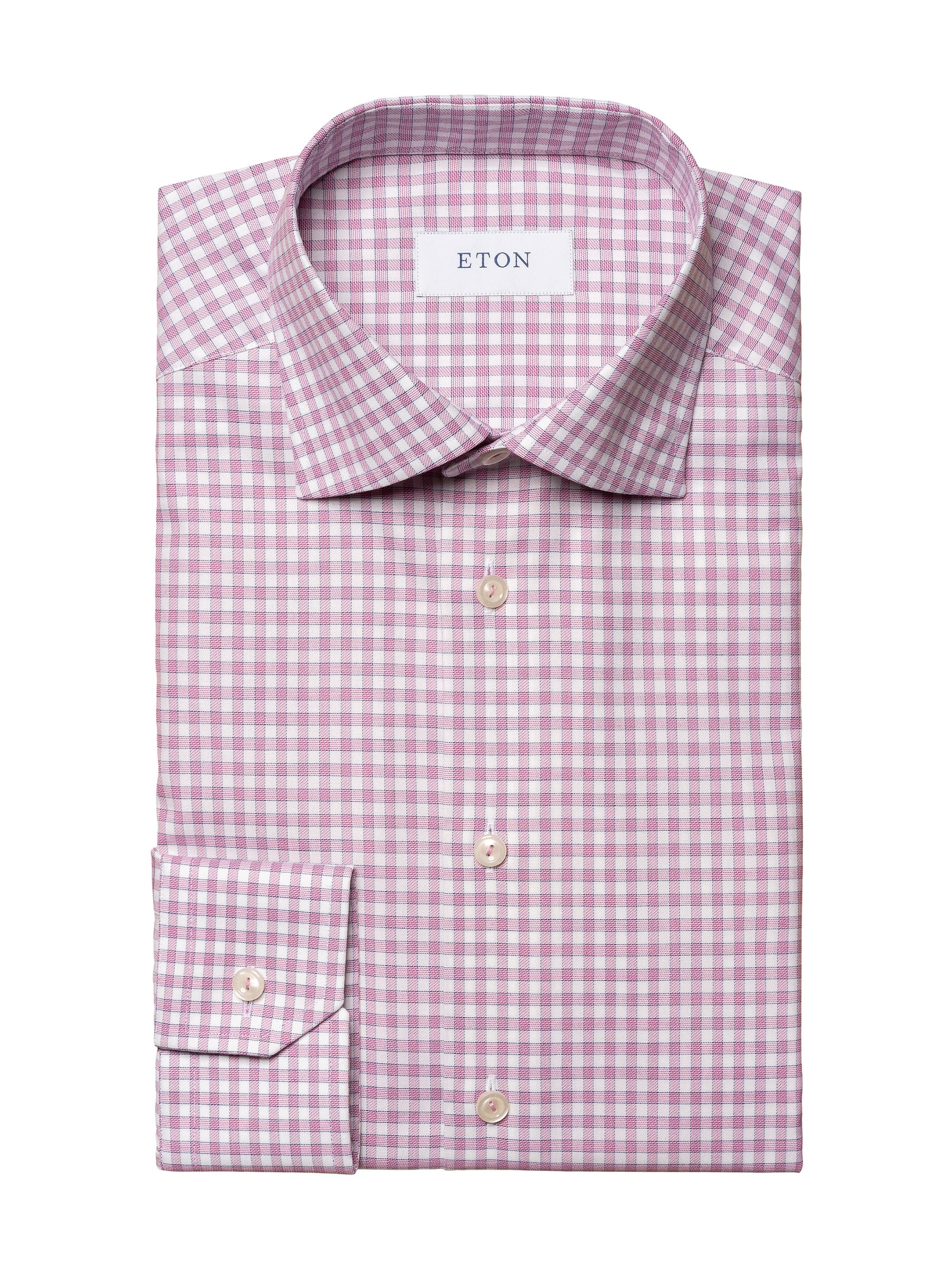Eton Men's Slim-Fit Check Shirt - Pink