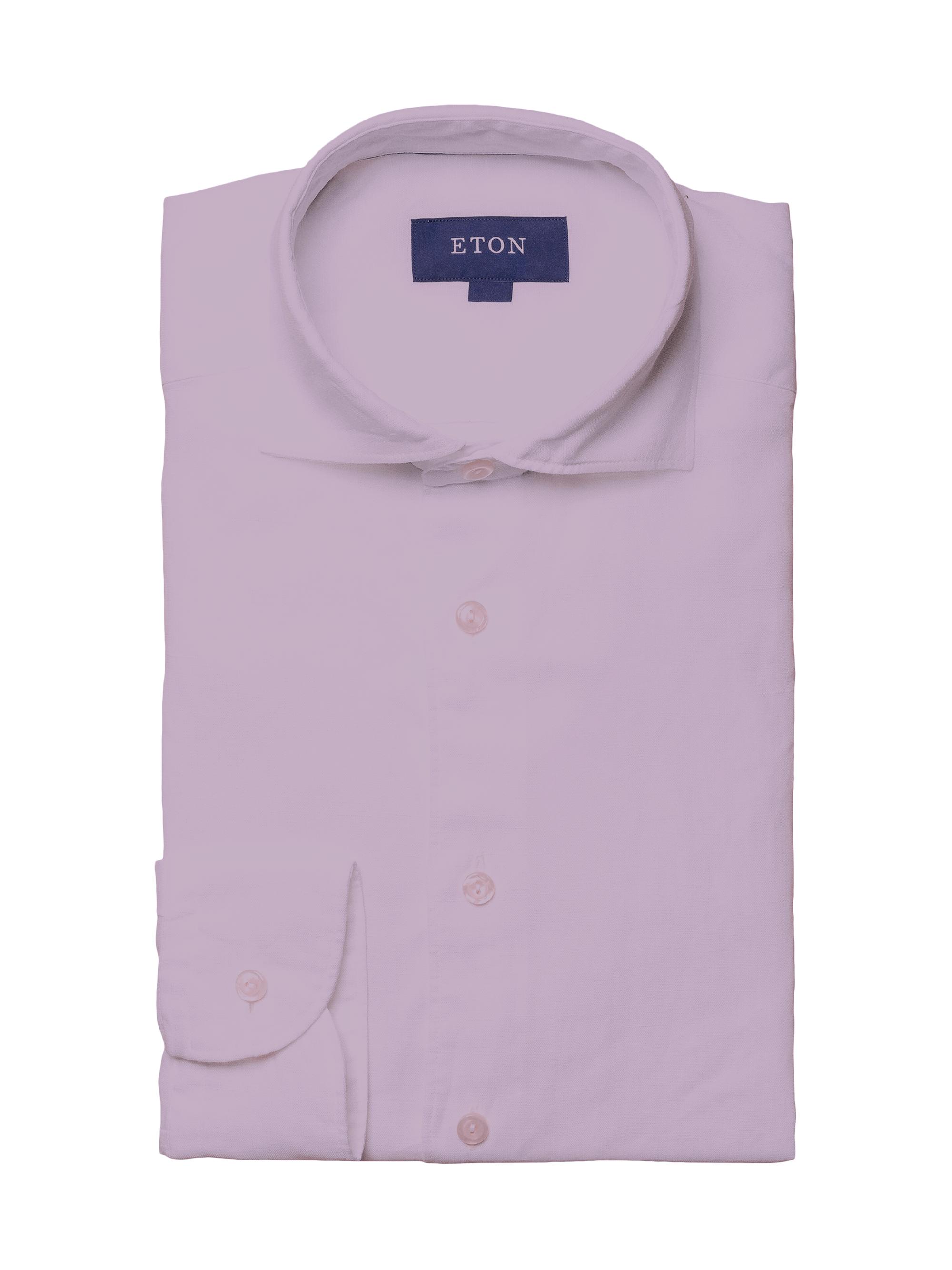 Eton Men's Contemporary-Fit Linen Shirt - Purple