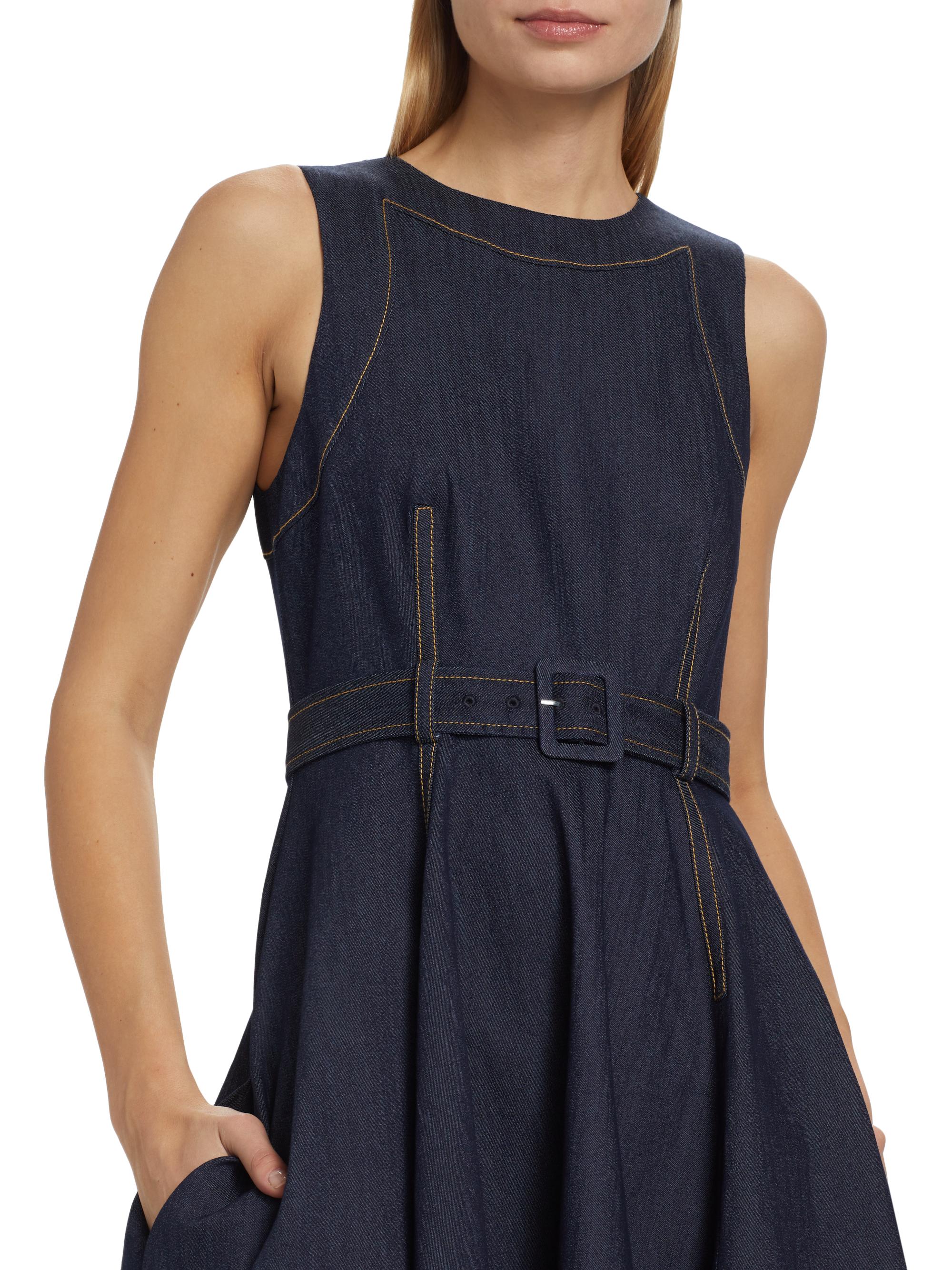 Cinq à Sept Zelda Denim Belted Midi-Dress | Saks Fifth Avenue