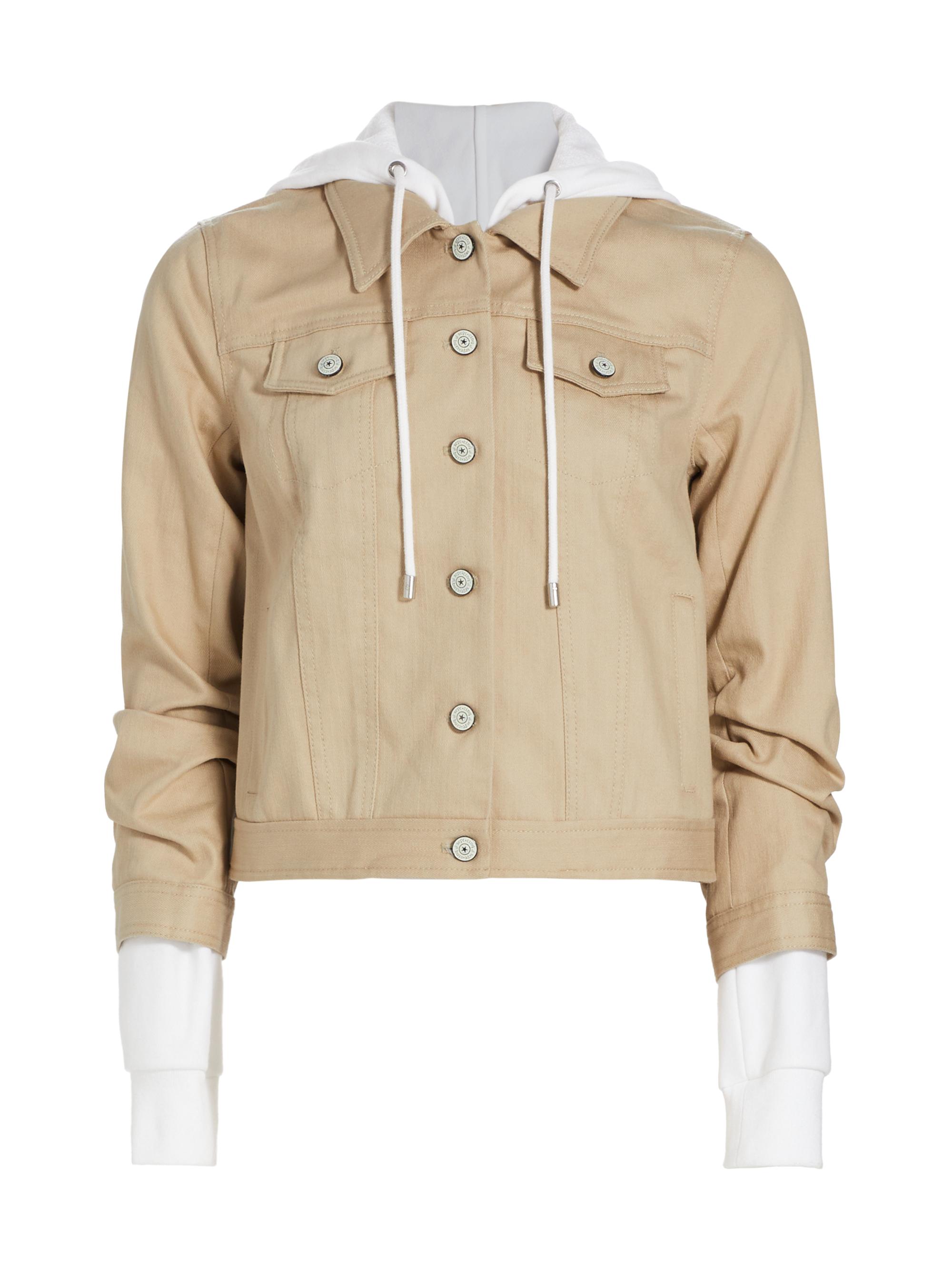CINQ A SEPT Women's Jess Mix Media Jacket - Khaki White