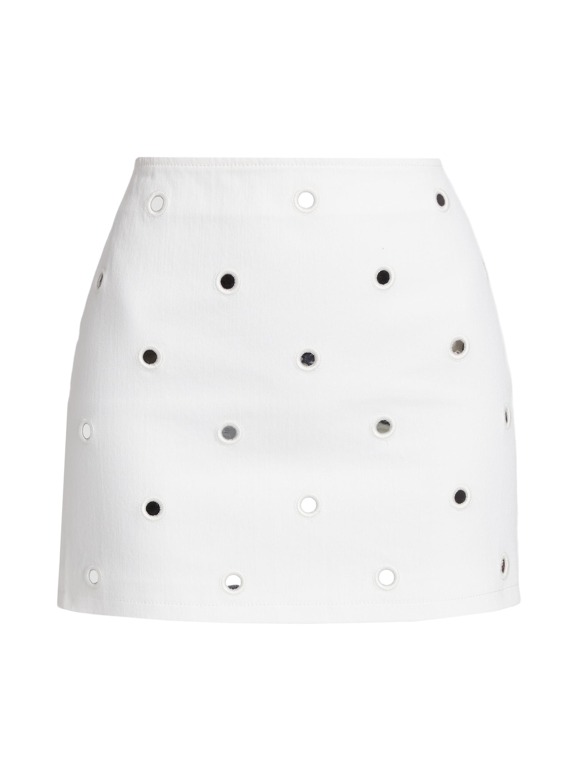 CINQ A SEPT Women's Mirror Denim Doris Skirt - White White