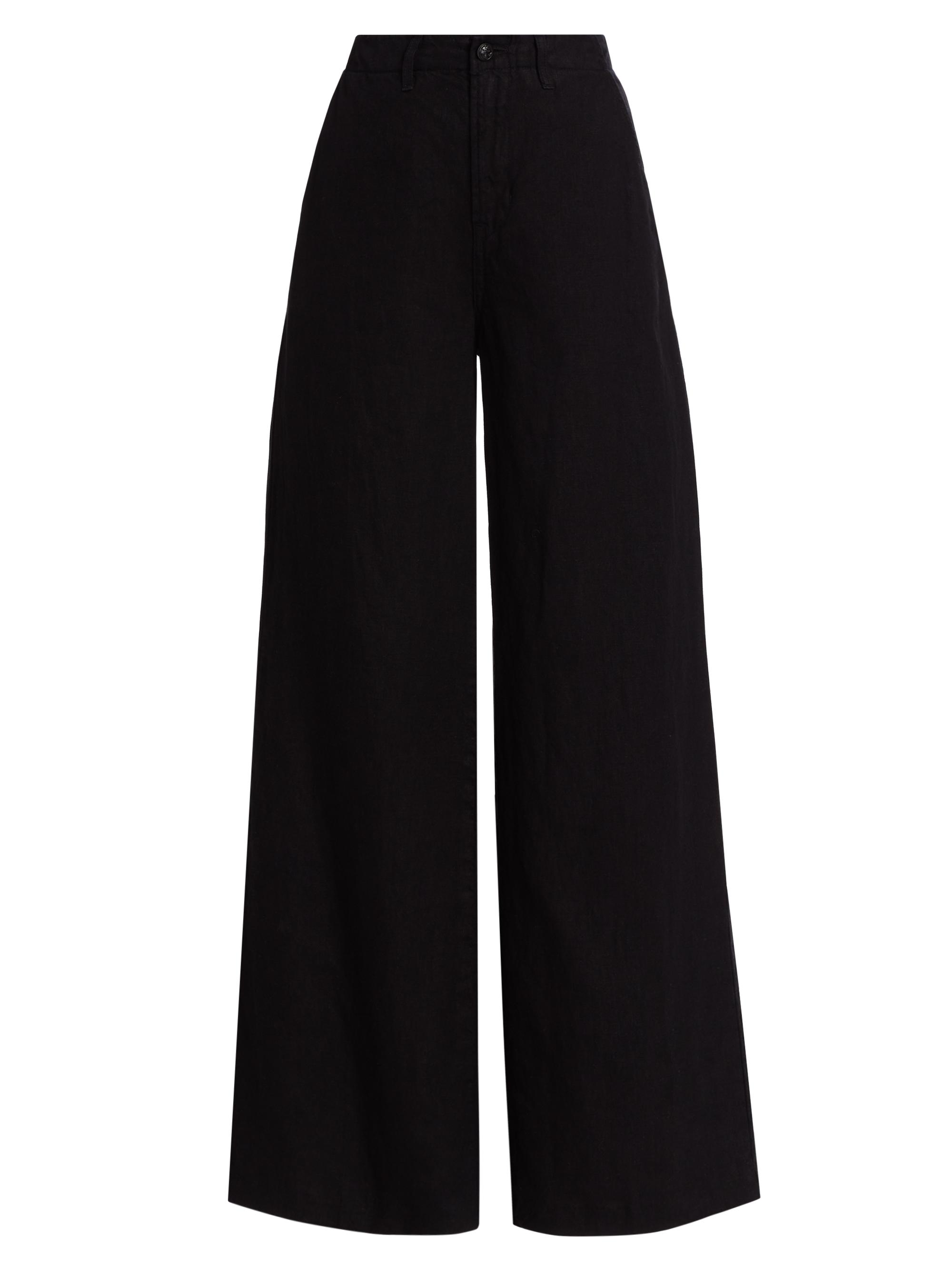 L'AGENCE Women's Brie Linen Wide-Leg Pants - Black