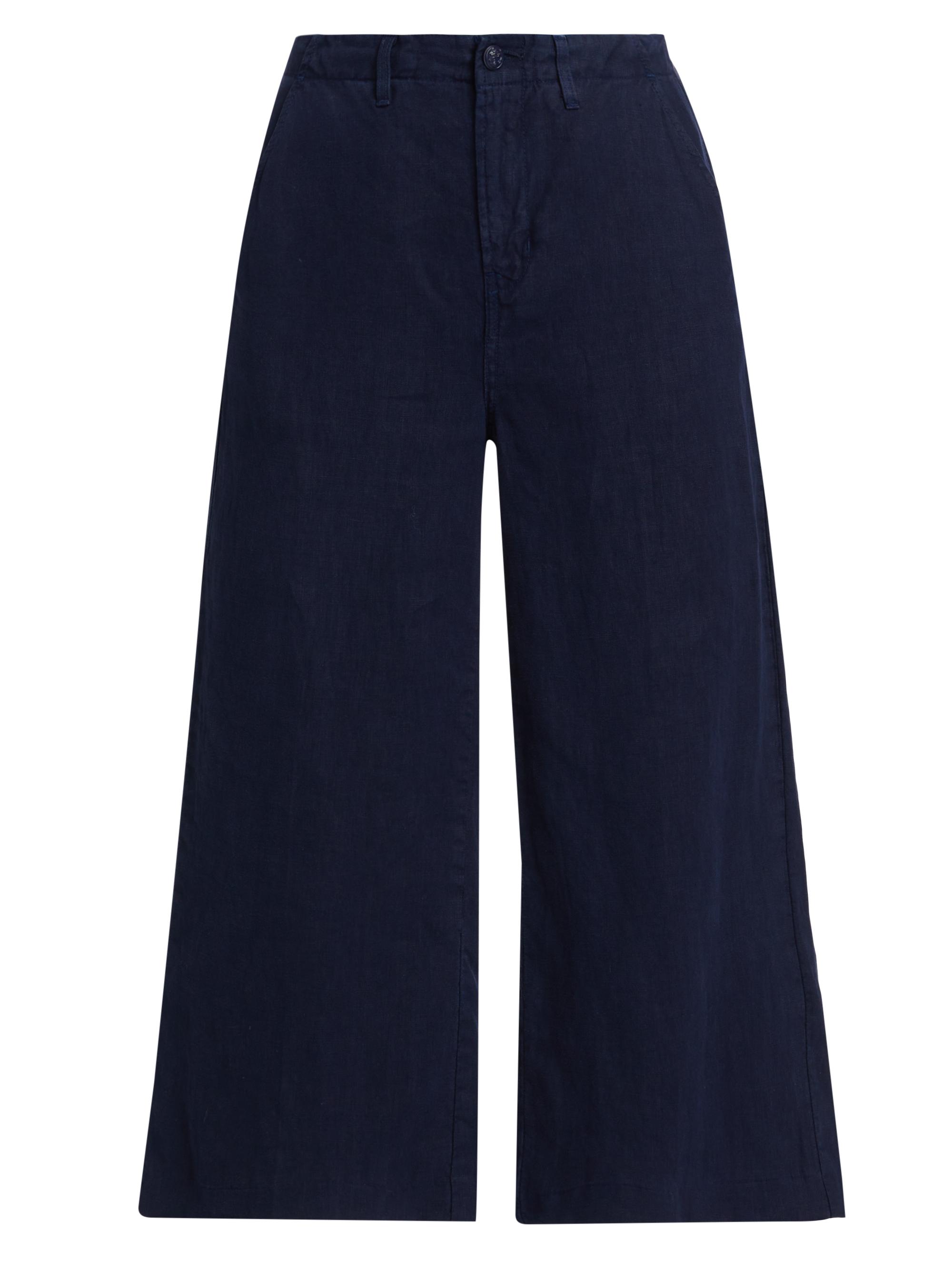 L'AGENCE Women's Henderson Linen Crop Pants - Navy