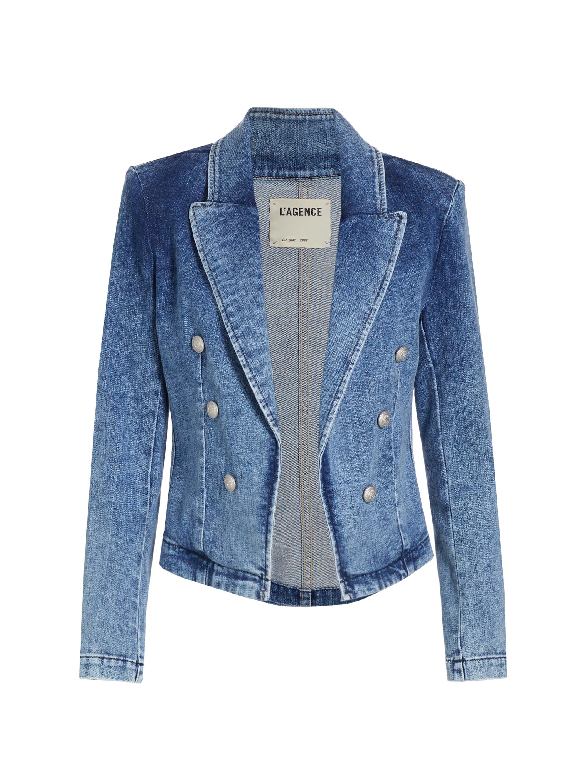 L'AGENCE Women's Wayne Denim Double-Breasted Blazer - Toronto