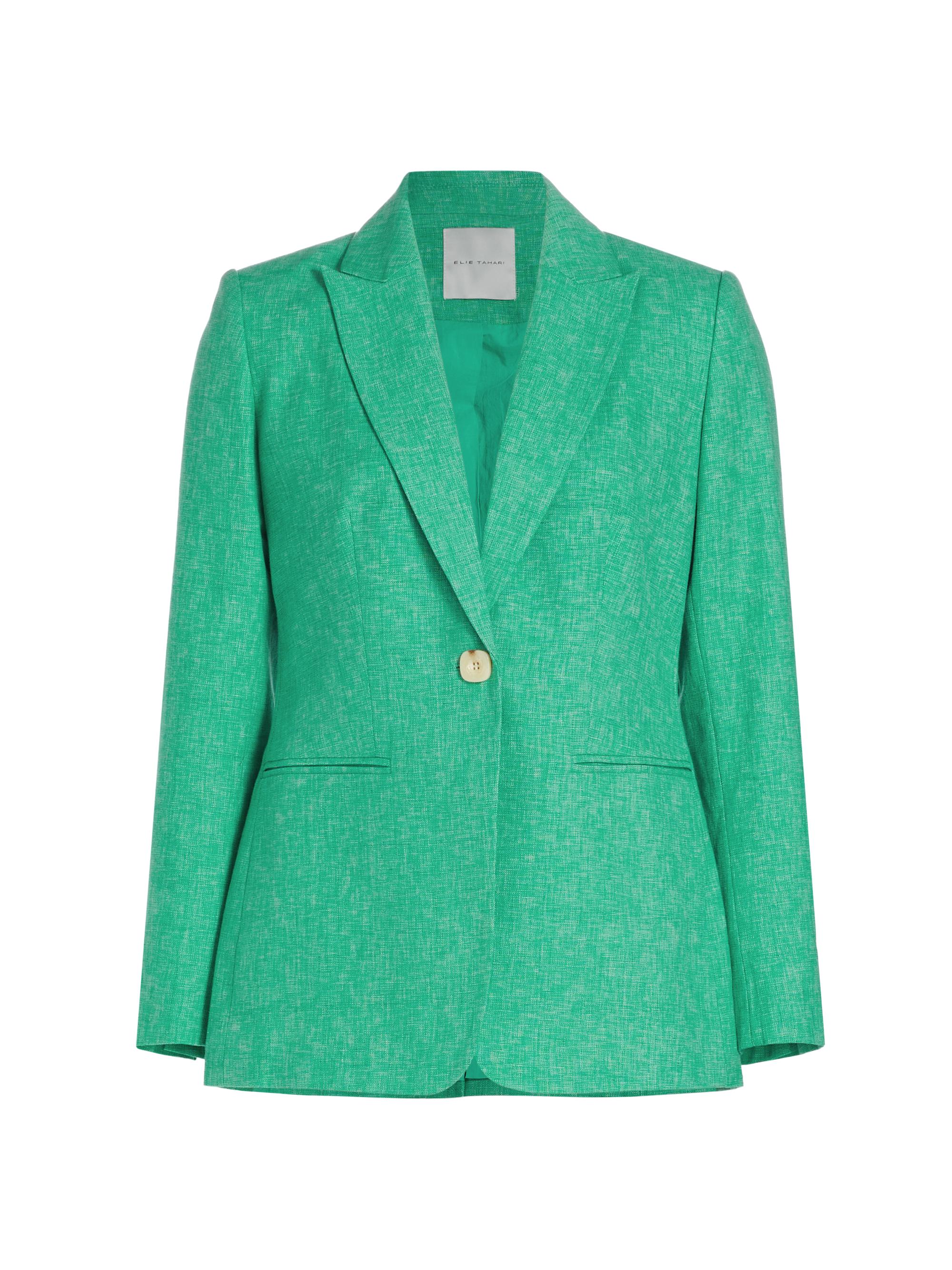 Elie Tahari Women's Romina Cotton-Blend Blazer - Neptune Green