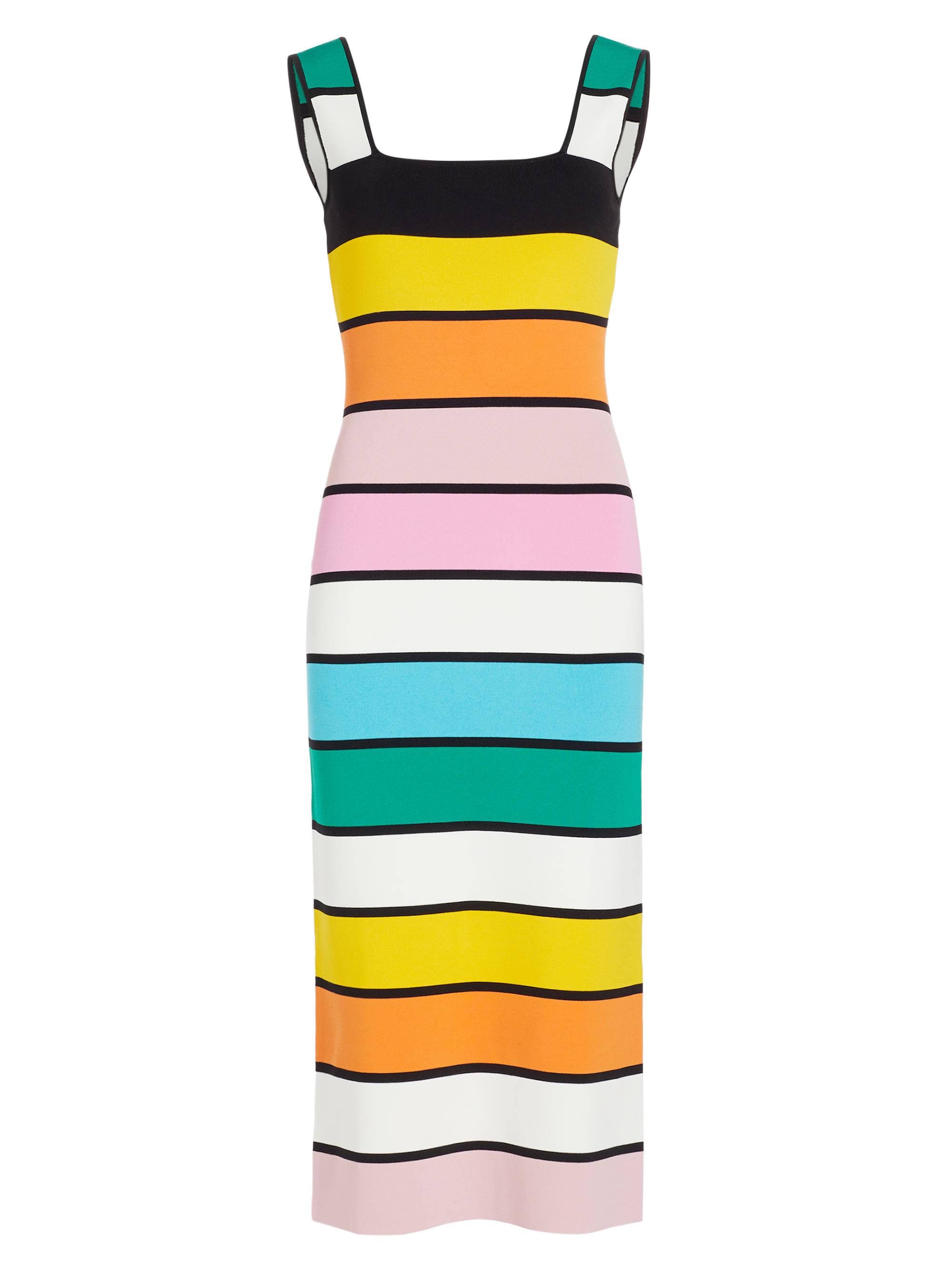 Elie Tahari Women's Georgia Striped Knit Sweater Midi-Dress - Multi Stripe