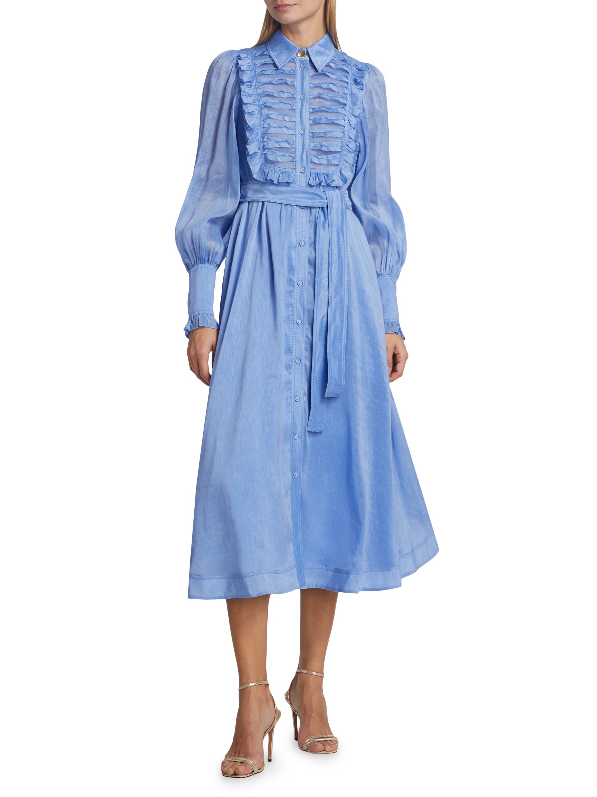 Aje Iris Belted Linen-Blend Maxi Dress | Saks Fifth Avenue