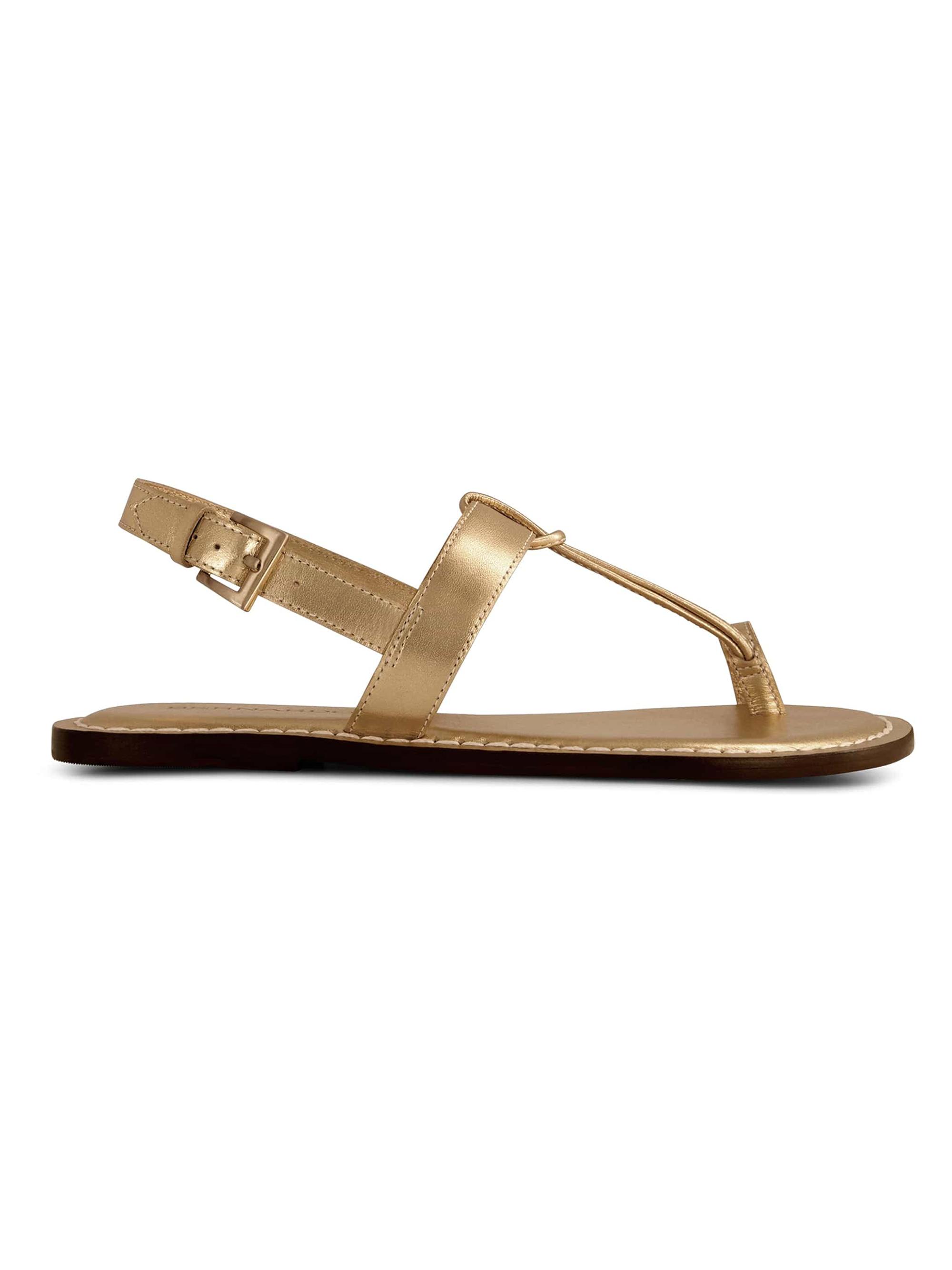 Bernardo Women's Maverick 2 Metallic Leather Toe Ring Sandals - Gold