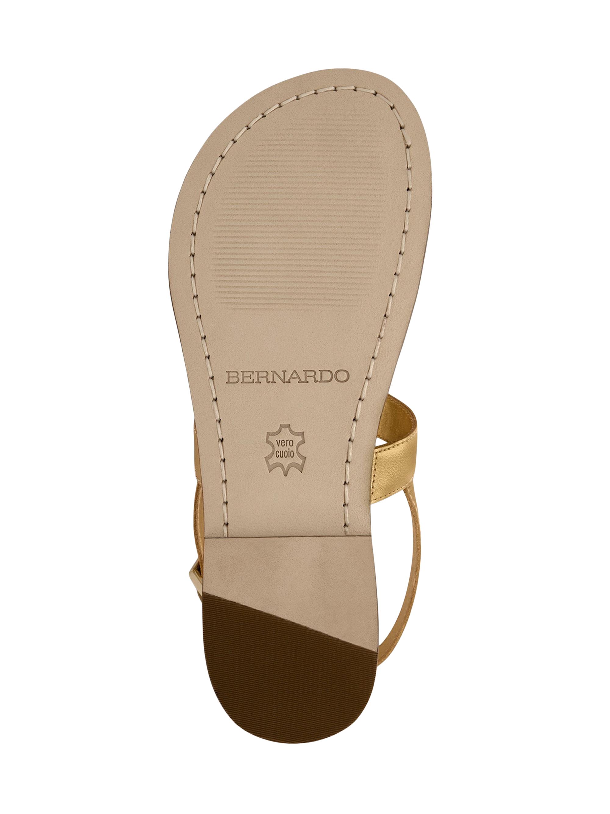 Bernardo Maverick 2 Metallic Leather Toe Ring Sandals | Saks Fifth