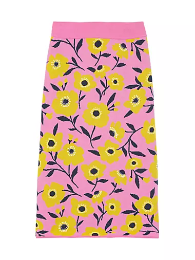 Sunshine Floral Pencil Midi-Skirt