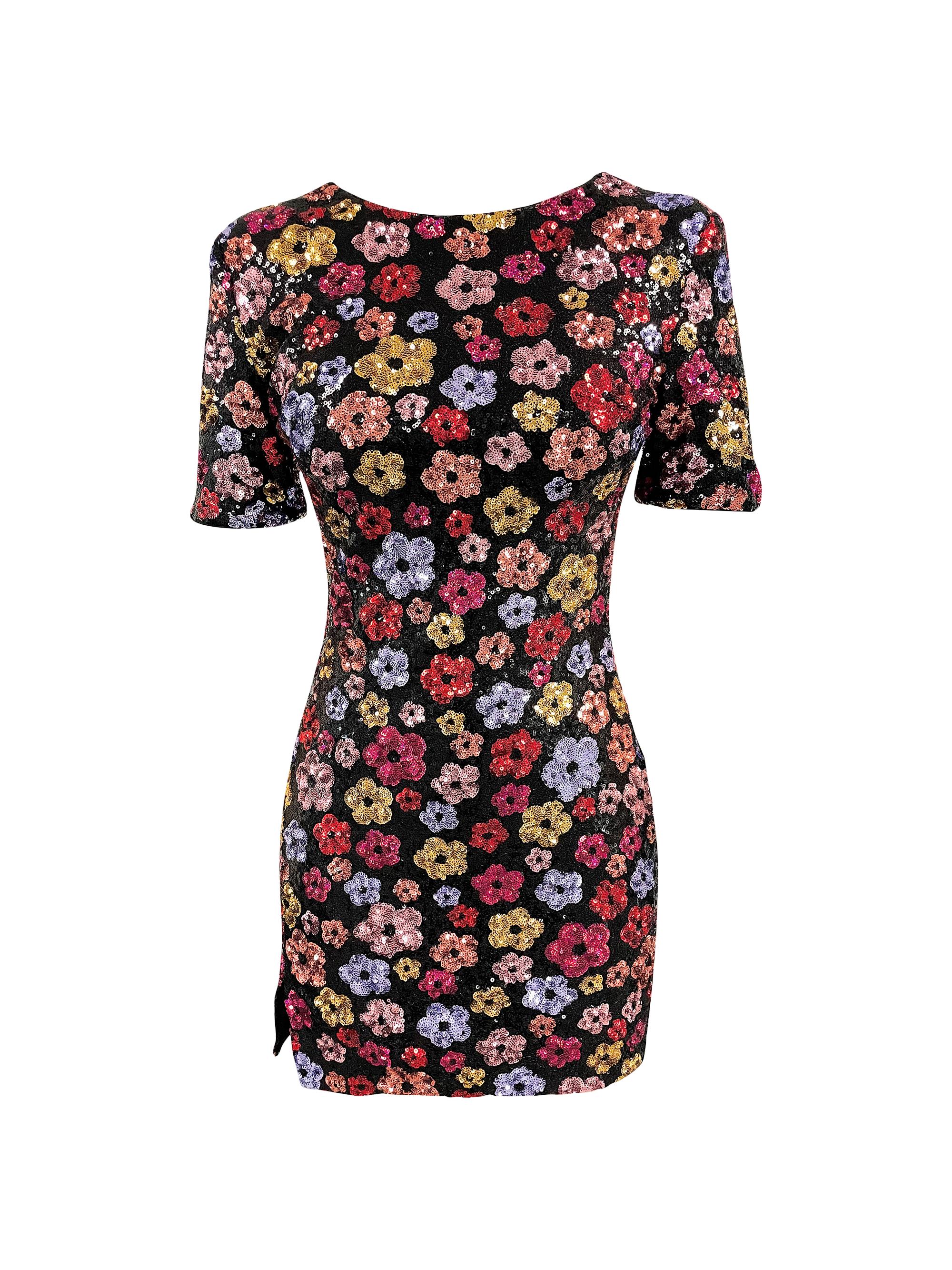 Dress The Population Maddox Floral Sequin-Embellished Body-Con Minidress |  Saks Fifth Avenue